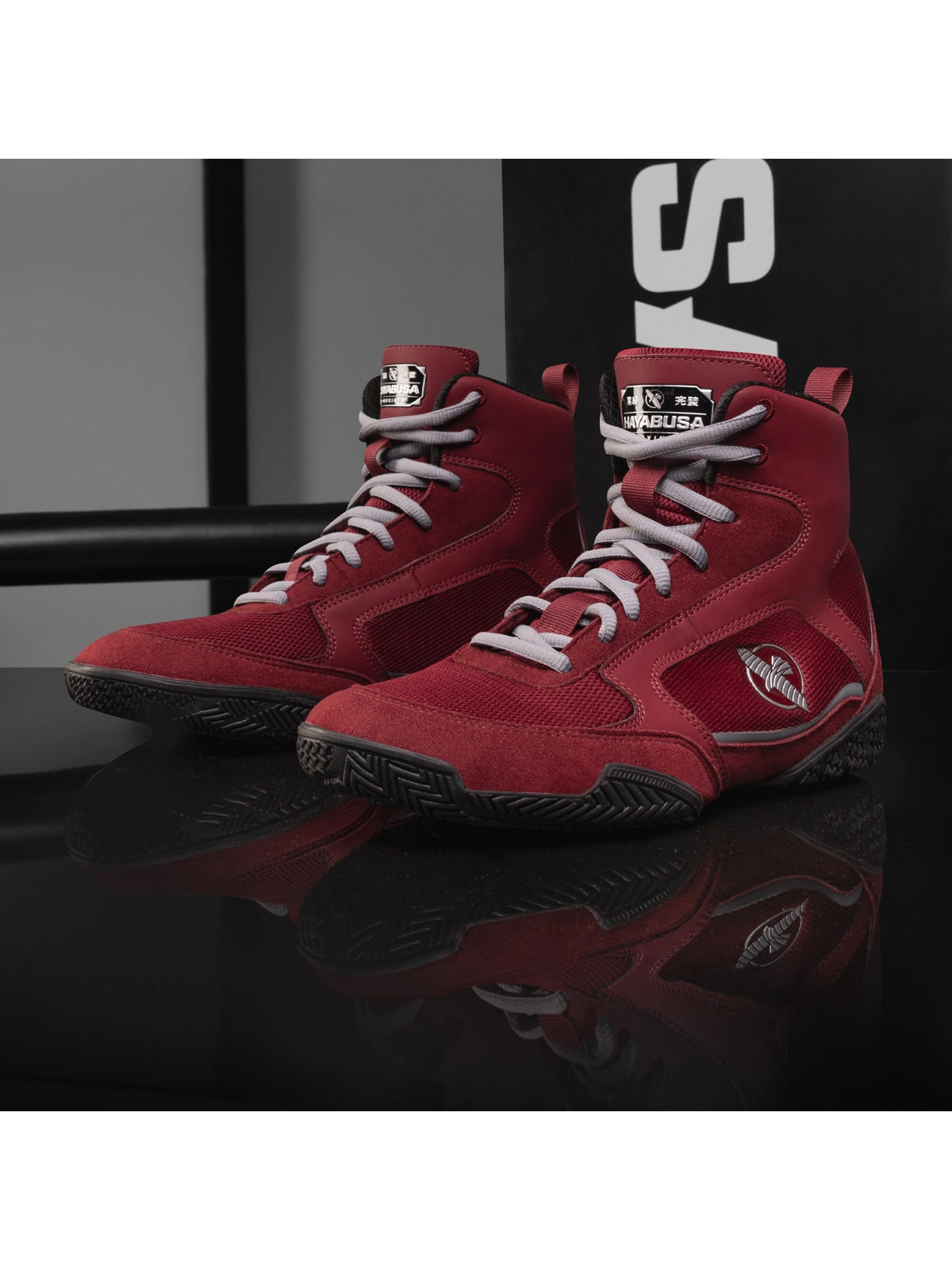 Hayabusa Pro Boxing Shoes, garnet/grey, image 7