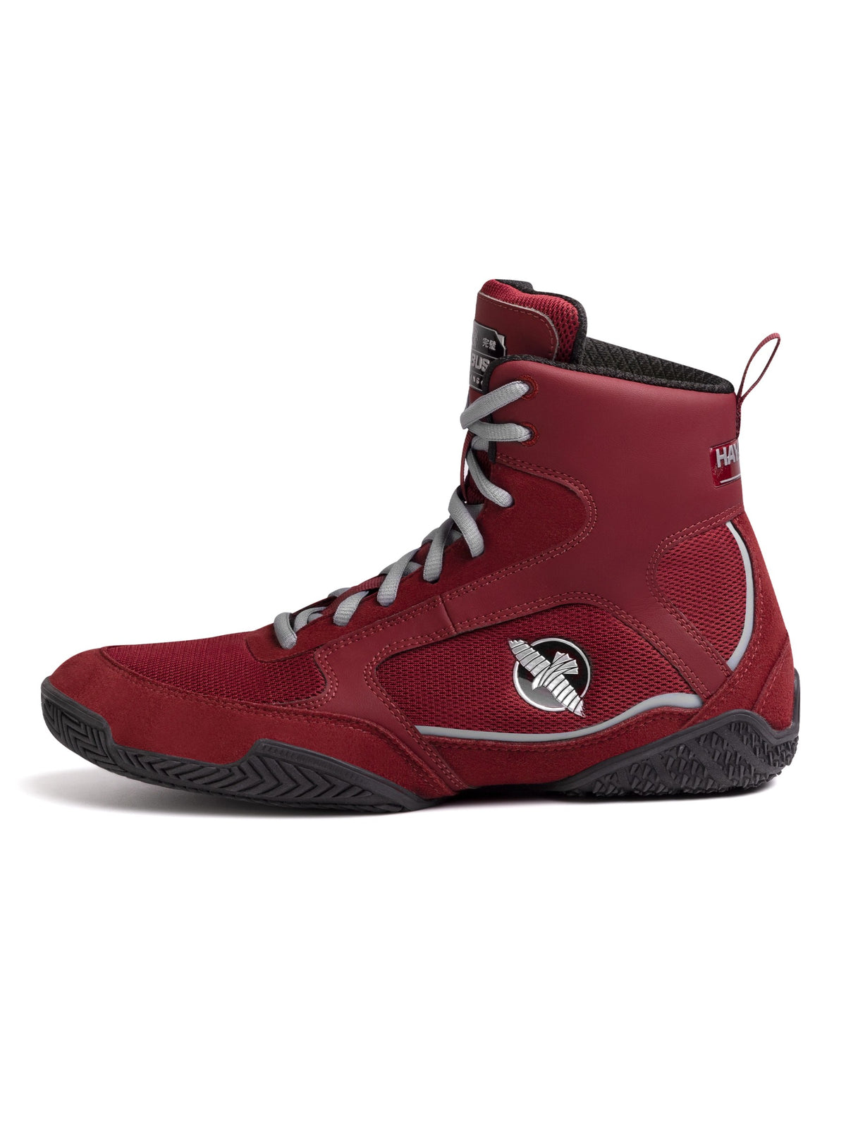 Hayabusa Pro Boxing Shoes, garnet/grey, image 2