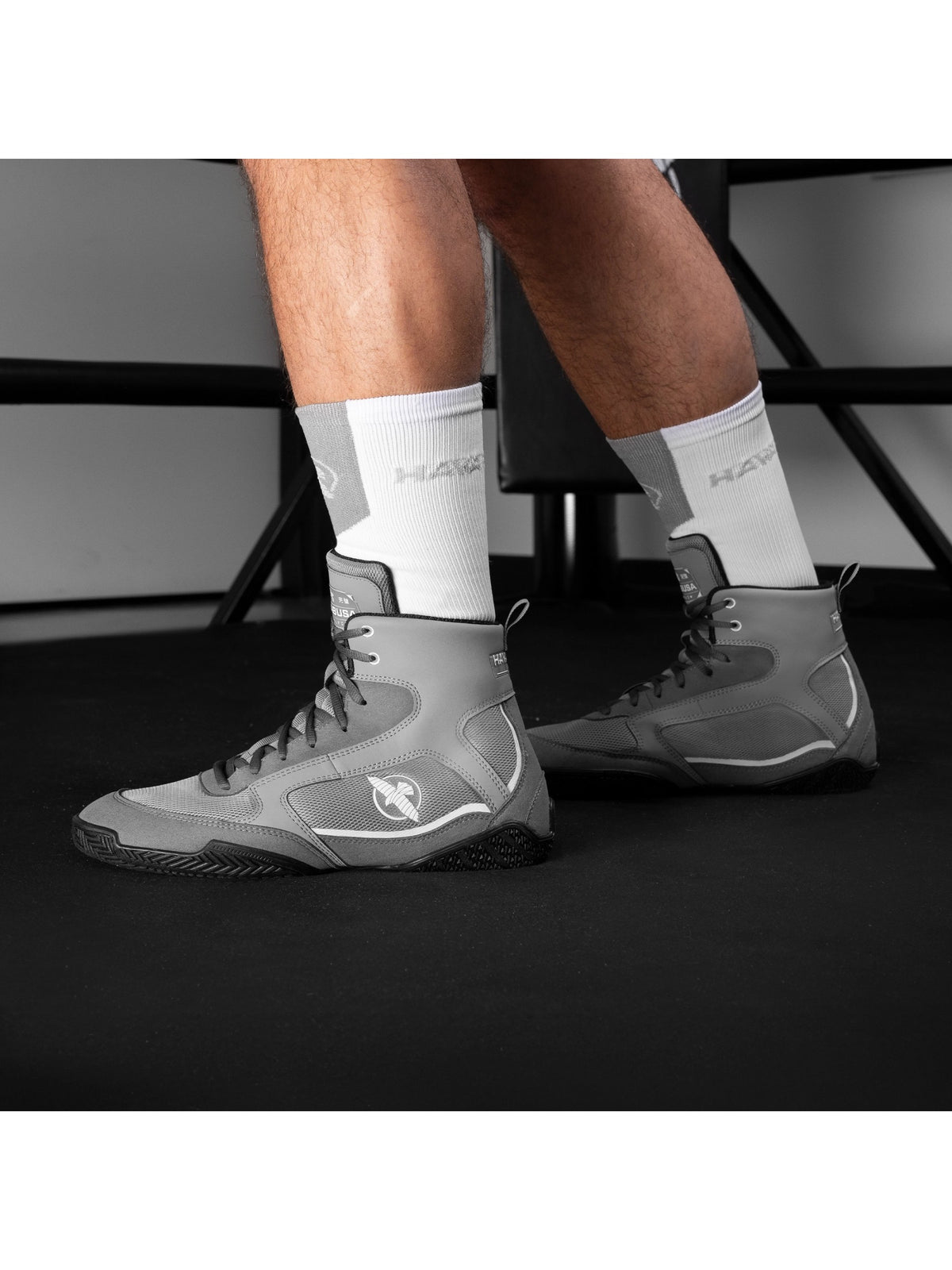Hayabusa Pro Boxing Shoes, triple grey, image 4