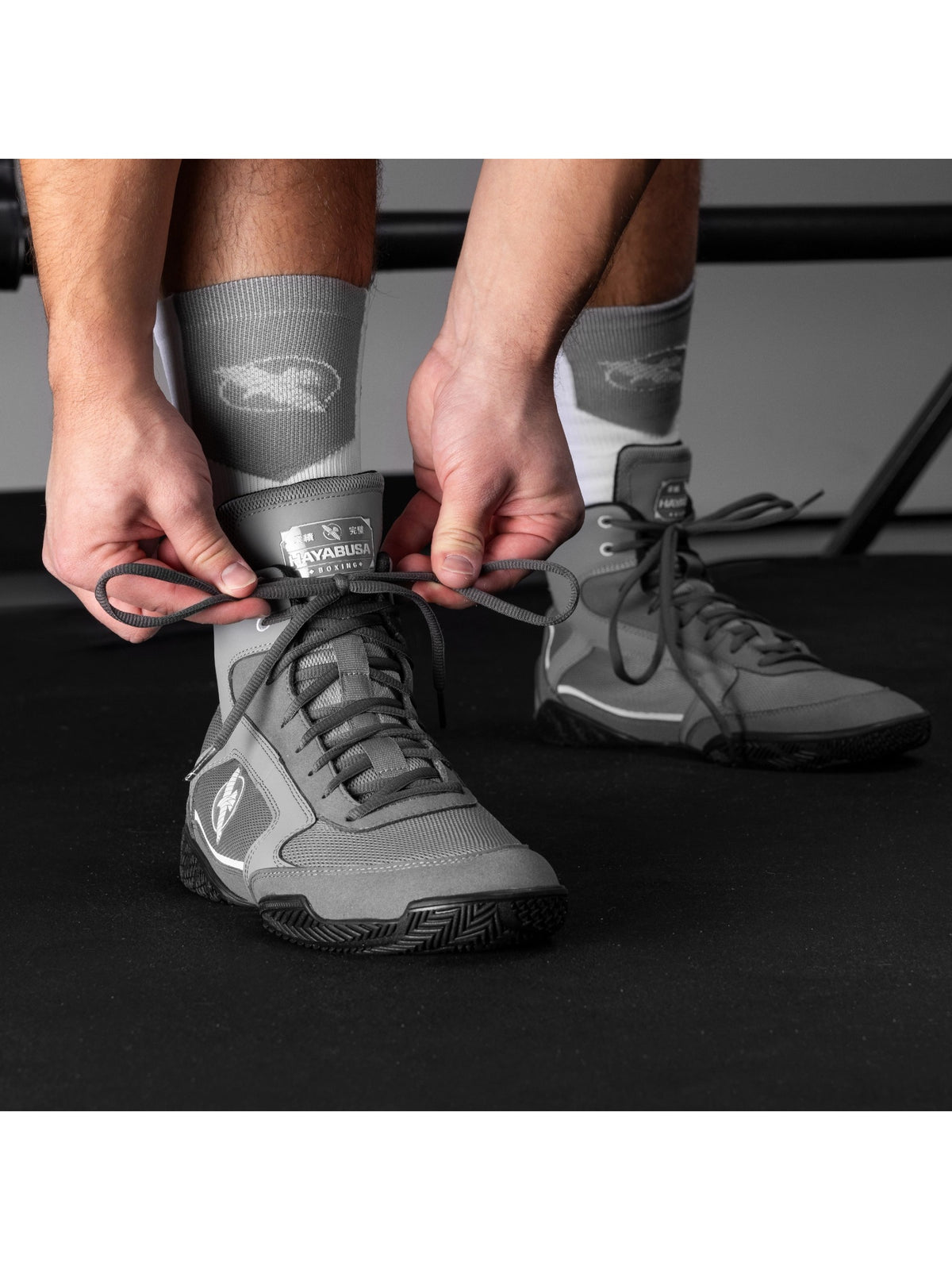 Hayabusa Pro Boxing Shoes, triple grey, image 5