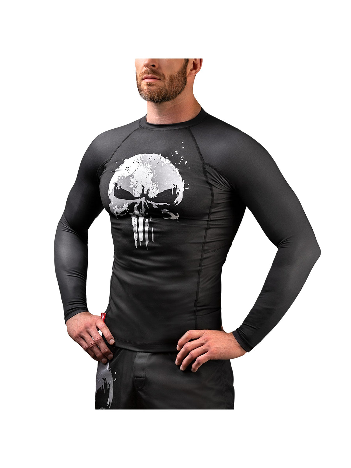 Marvel's The Punisher Long Sleeve Rash Guard, black, main image