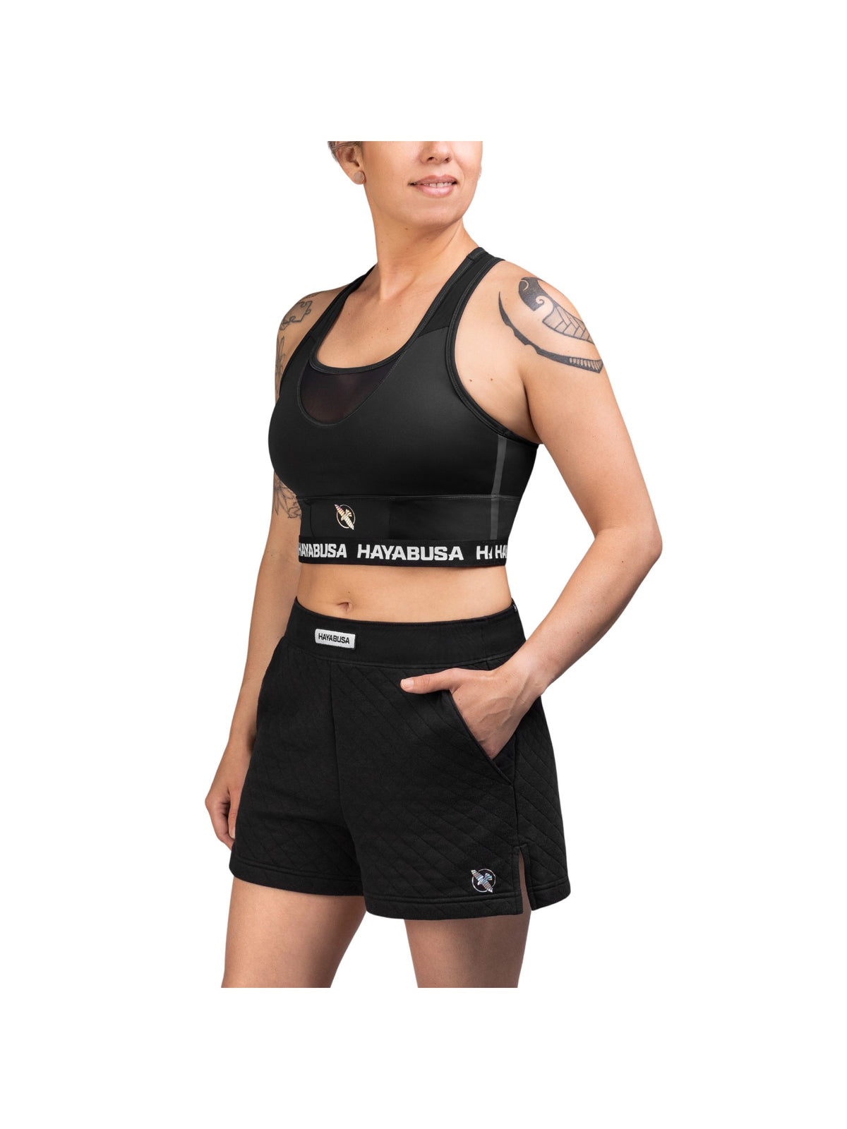 Hayabusa Women's Quilted Training Shorts, black, image 2