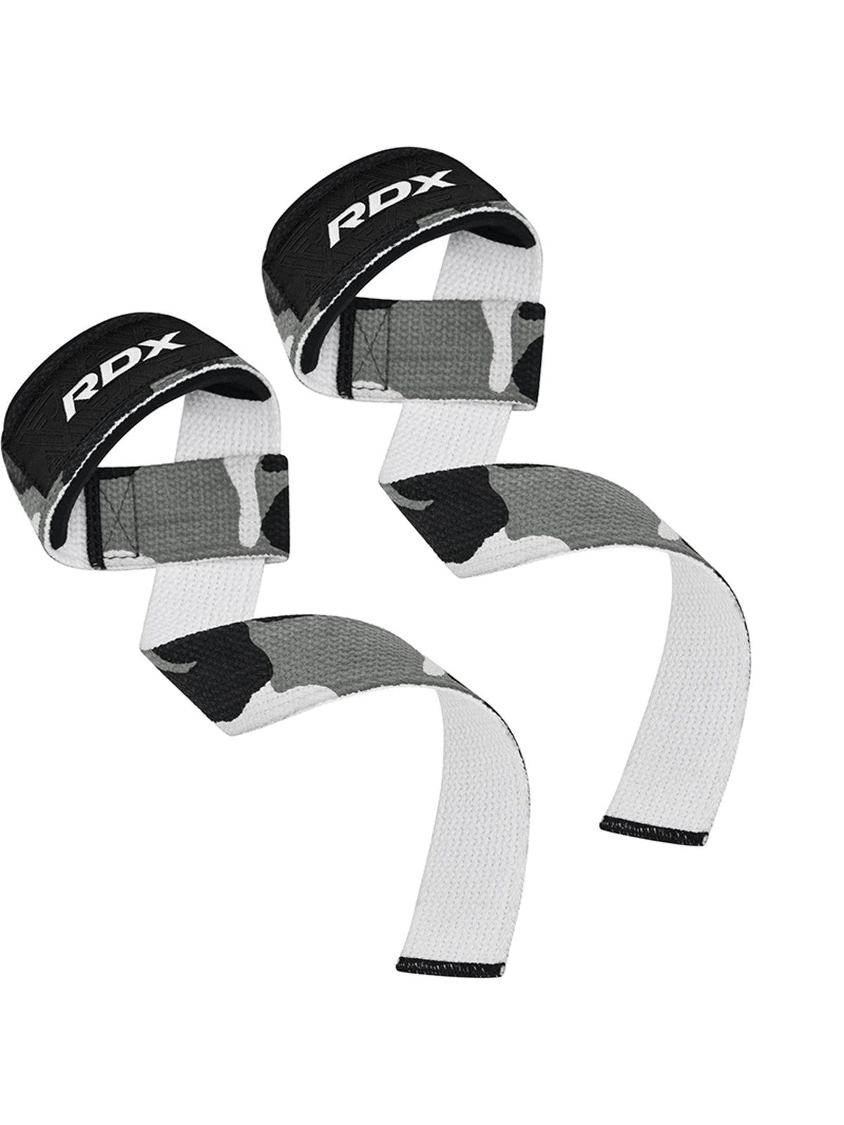 RDX W1 Weight Training Wrist Straps, camo grey, feature graphic