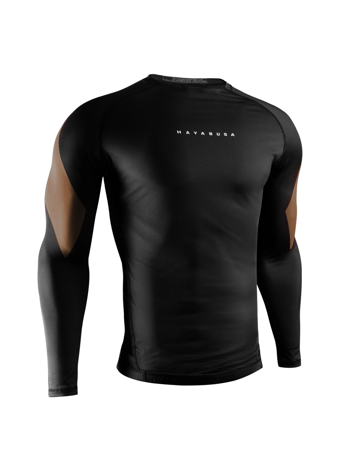 Hayabusa Men's Pro Ranked Long Sleeve Rash Guard, brown, main image
