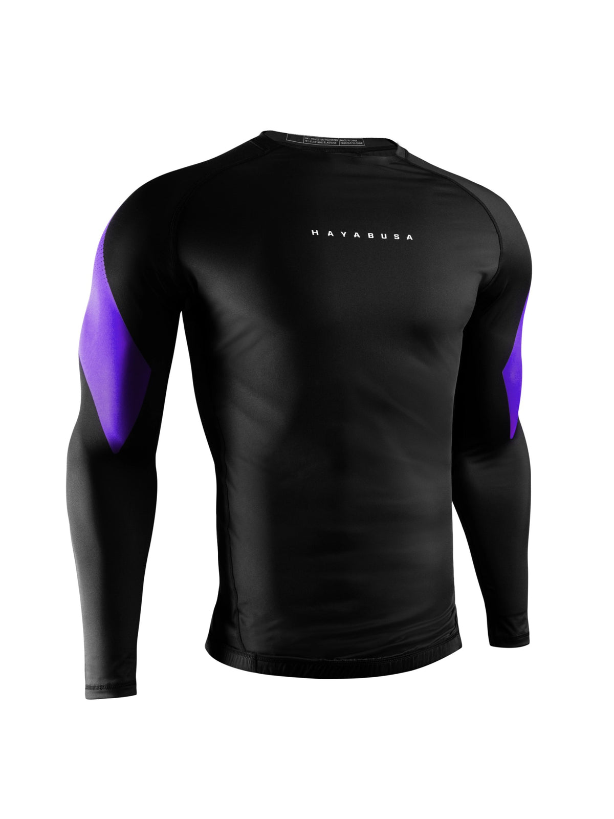 Hayabusa Men's Pro Ranked Long Sleeve Rash Guard, purple, main image