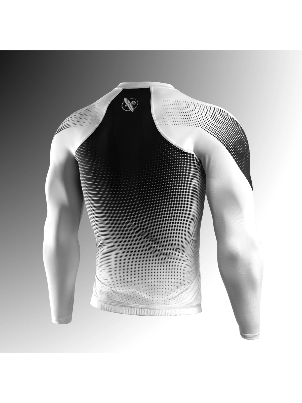 Hayabusa Men's Pro Ranked Long Sleeve Rash Guard, white, image 2