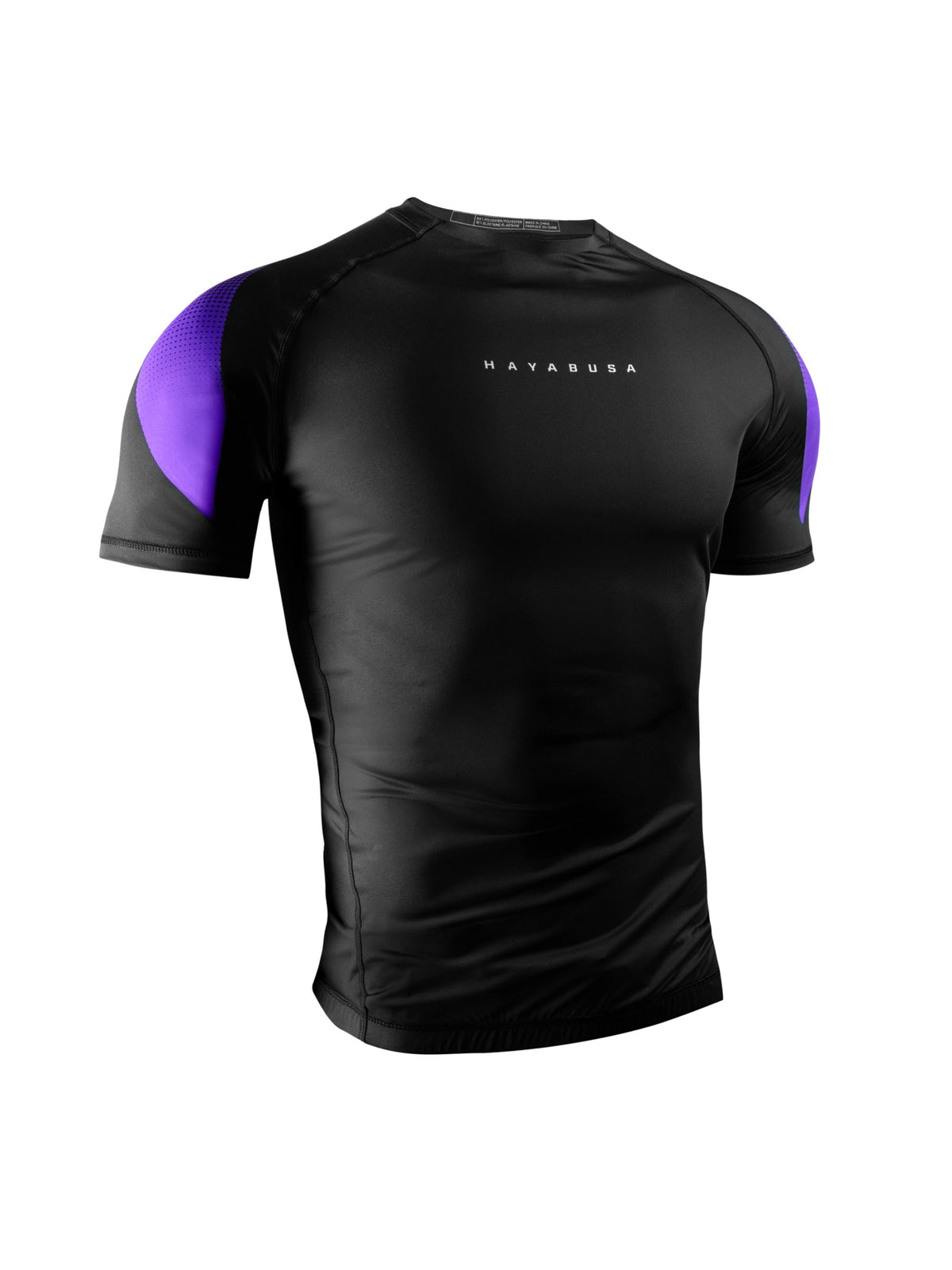Hayabusa Men's Pro Ranked Short Sleeve Rash Guard, purple, main image