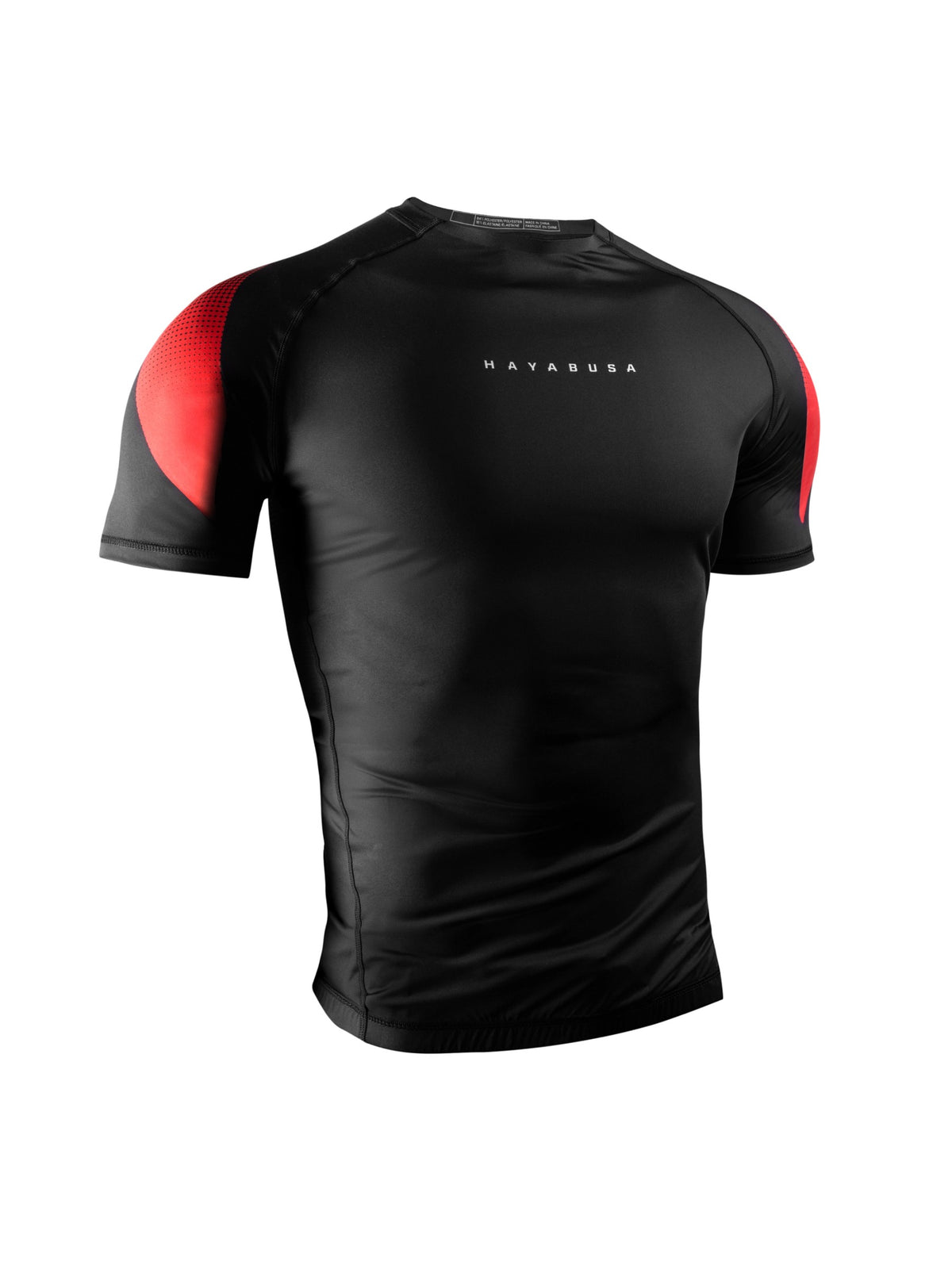 Hayabusa Men's Pro Ranked Short Sleeve Rash Guard, black, main image