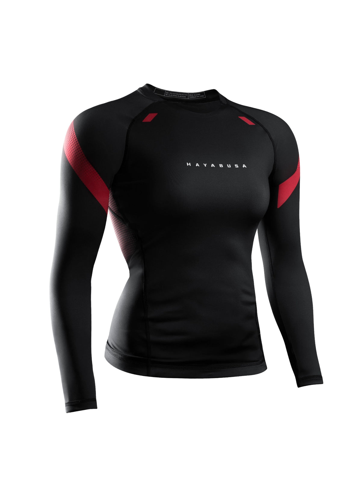 Hayabusa Women's Pro Ranked Long Sleeve Rash Guard, black, main image