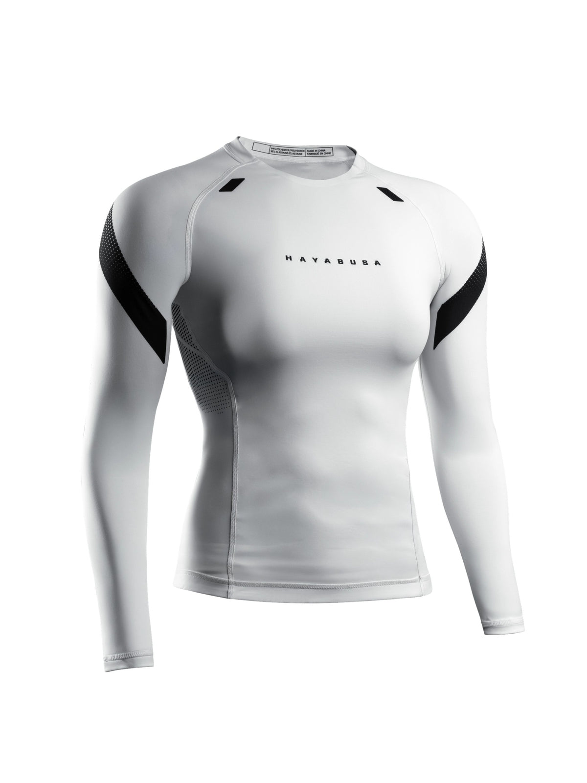 Hayabusa Women's Pro Ranked Long Sleeve Rash Guard, white, main image