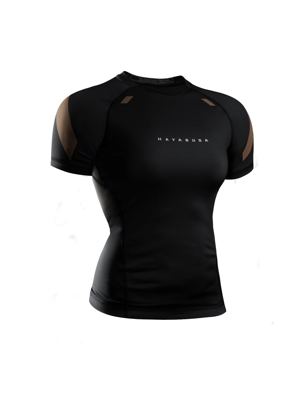 Hayabusa Women's Pro Ranked Short Sleeve Rash Guard, brown, main image