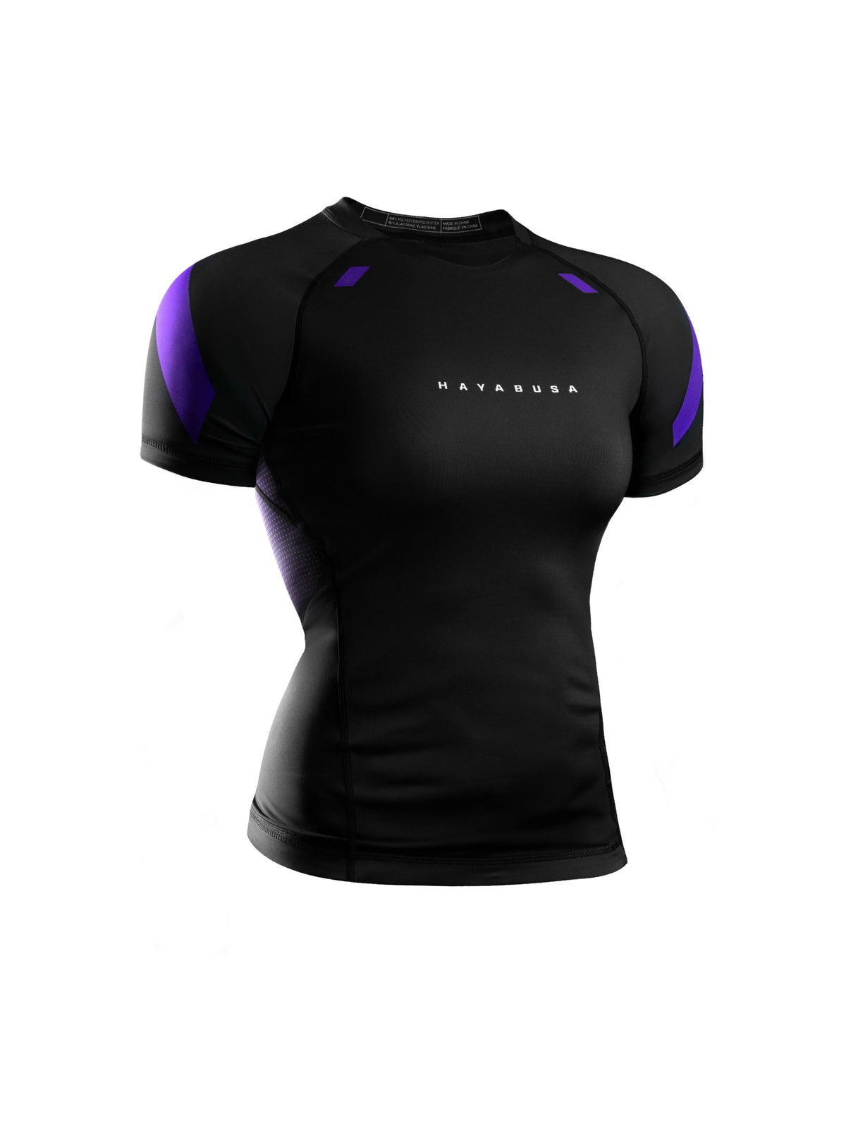 Hayabusa Women's Pro Ranked Short Sleeve Rash Guard, purple, main image