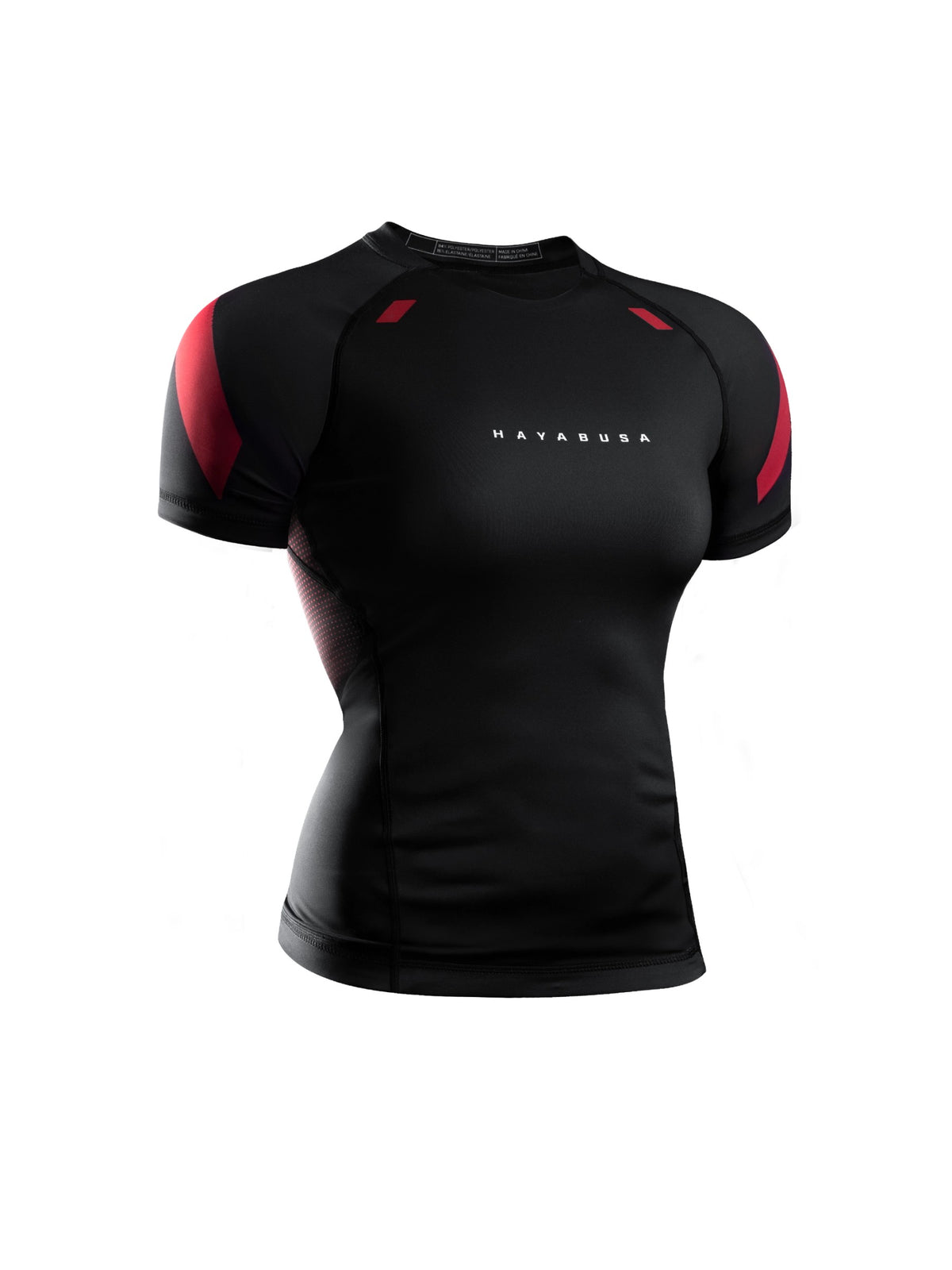 Hayabusa Women's Pro Ranked Short Sleeve Rash Guard, black, main image