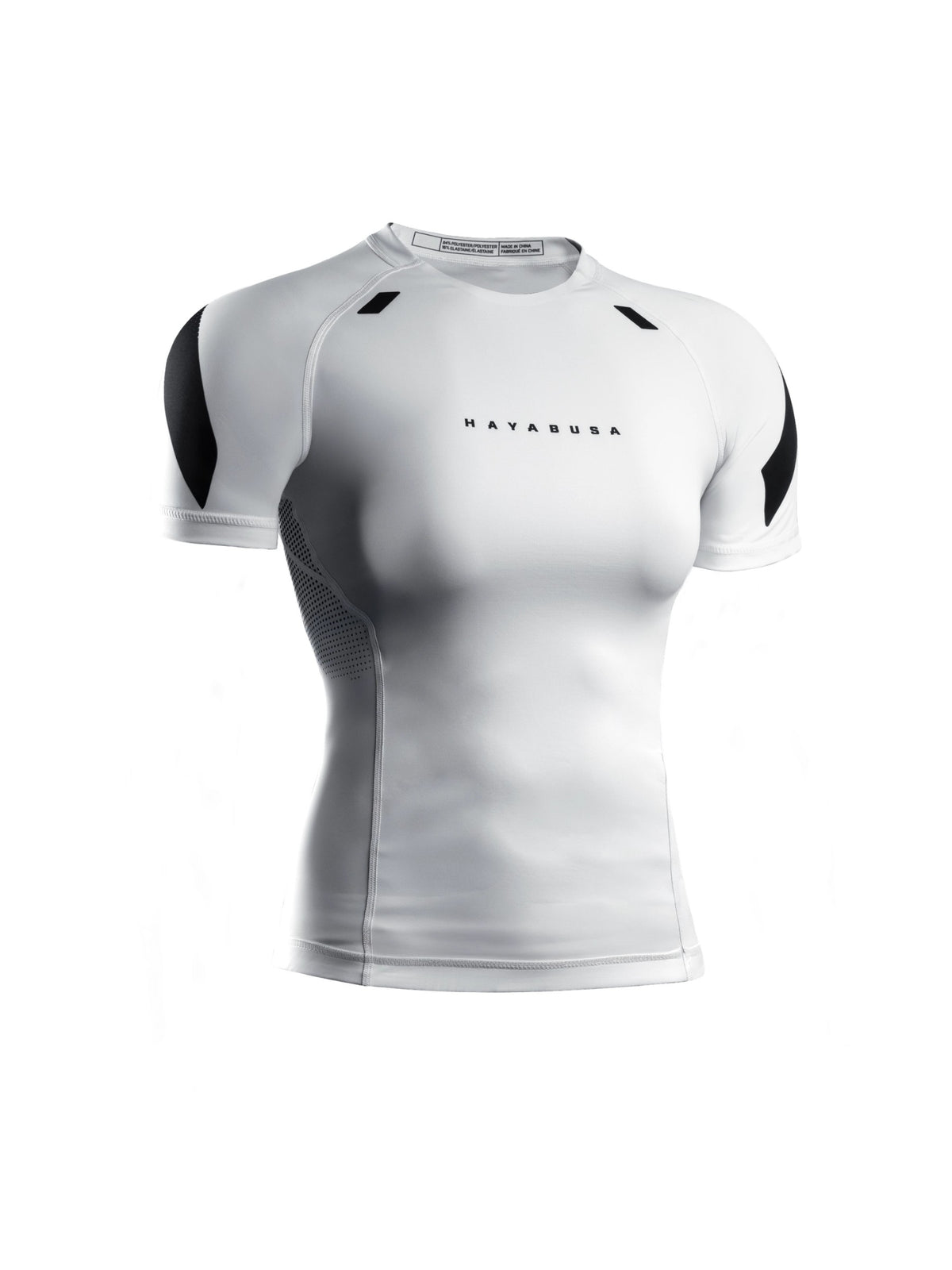 Hayabusa Women's Pro Ranked Short Sleeve Rash Guard, white, main image