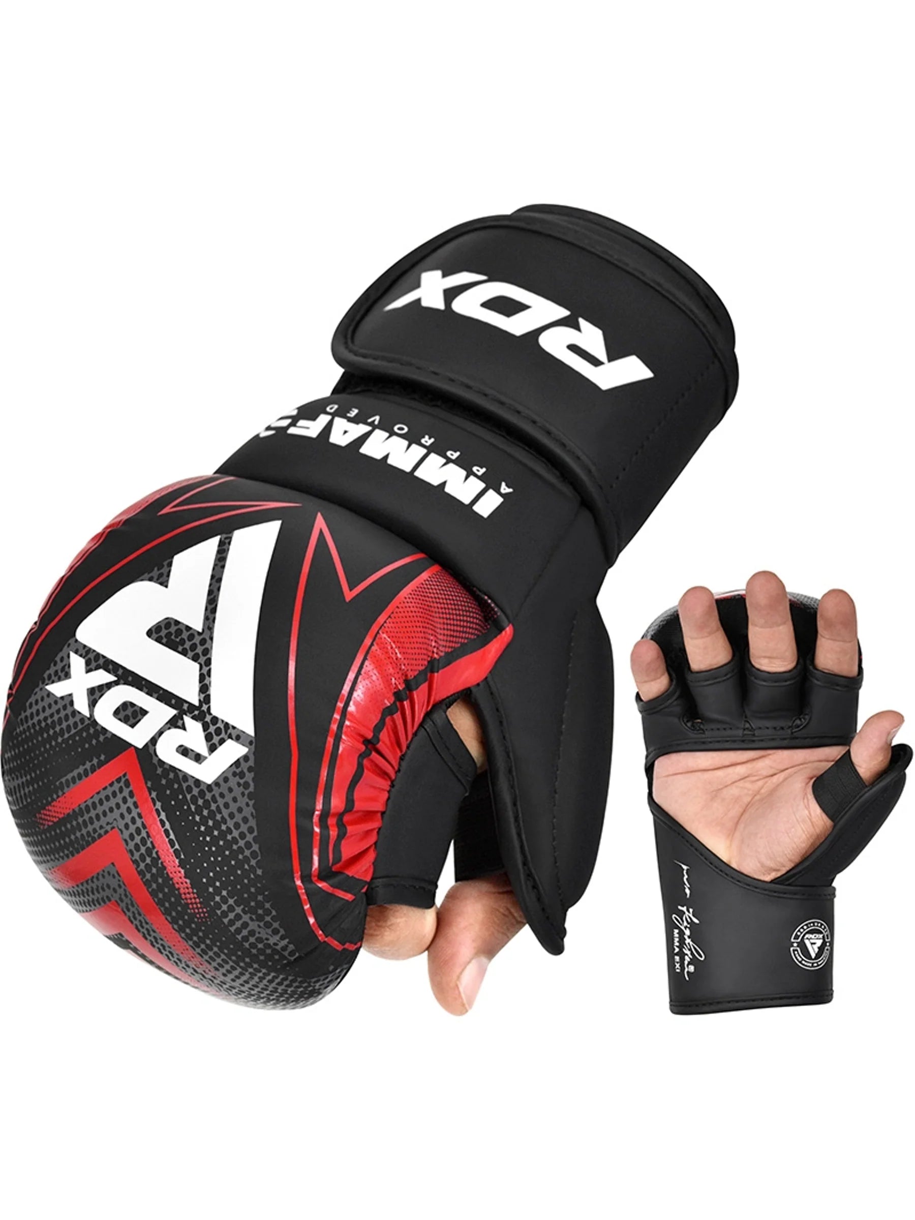 RDX IMMAF Approved Shooter Grappling Gloves – Red