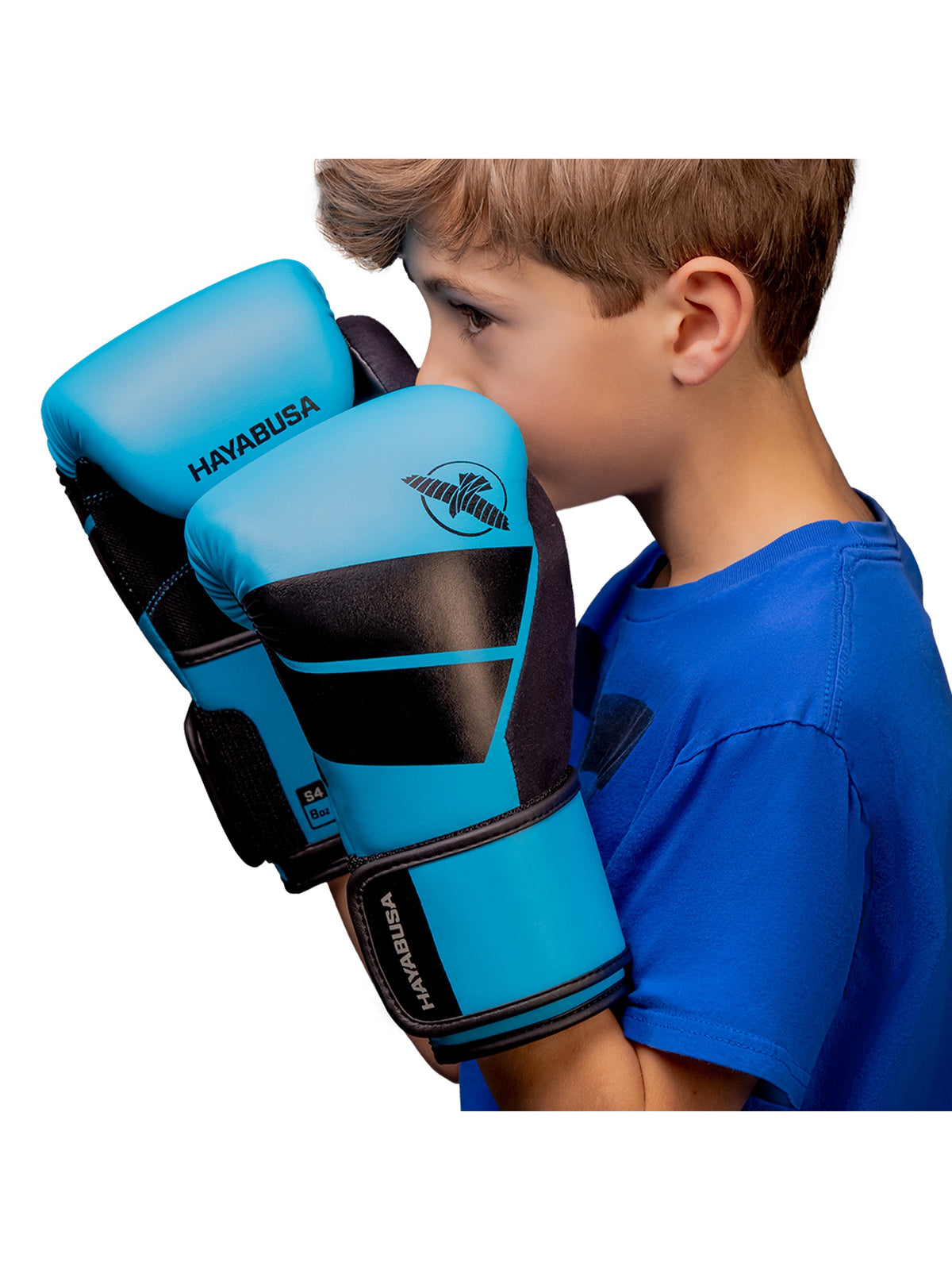 Hayabusa S4 Youth Boxing Gloves, cyan, image 5