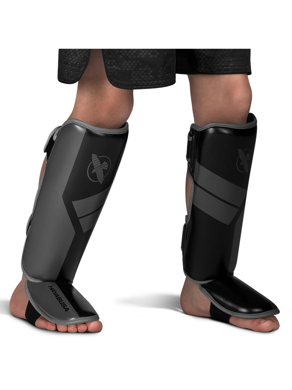 Hayabusa S4 Youth Shin Guards – Black 3/4 Right