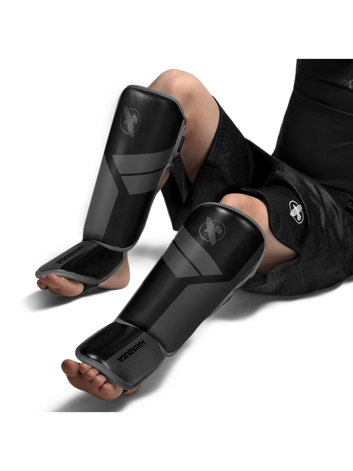 Hayabusa S4 Youth Shin Guards – Black Lifestyle 2