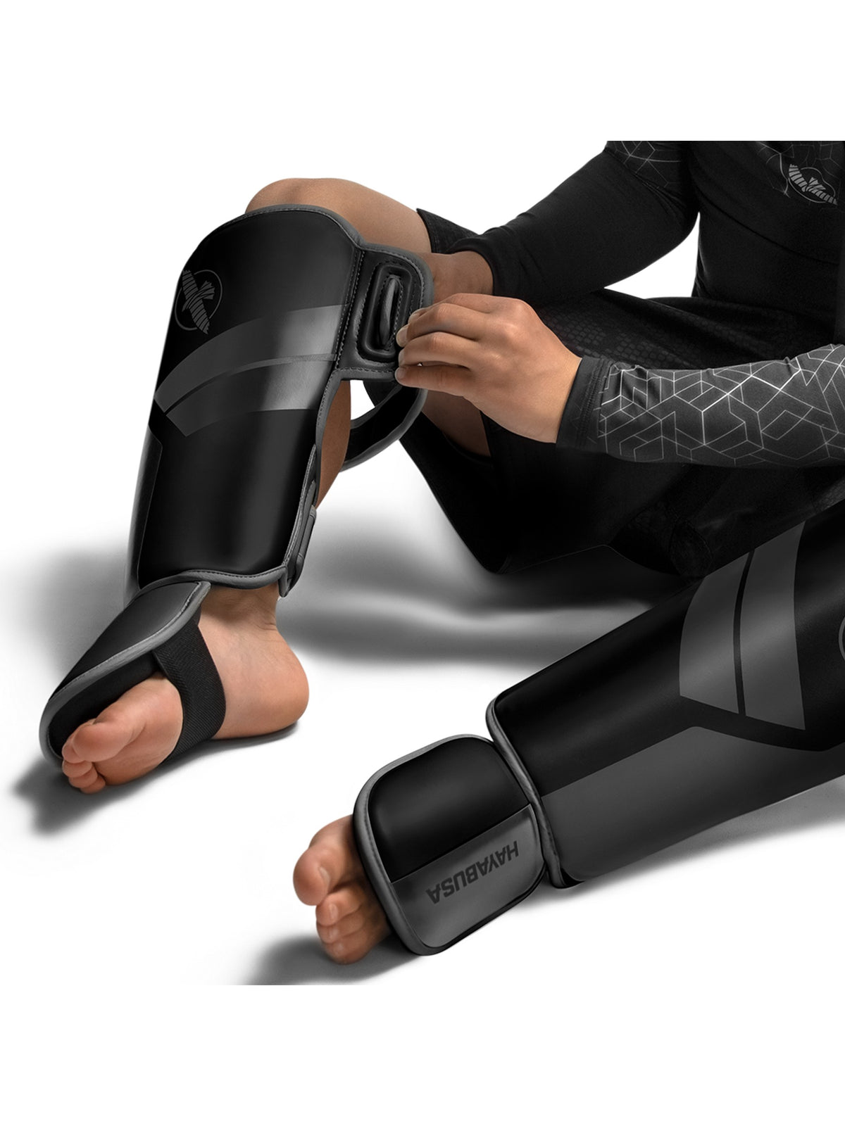 Hayabusa S4 Youth Shin Guards – Black Lifestyle 3