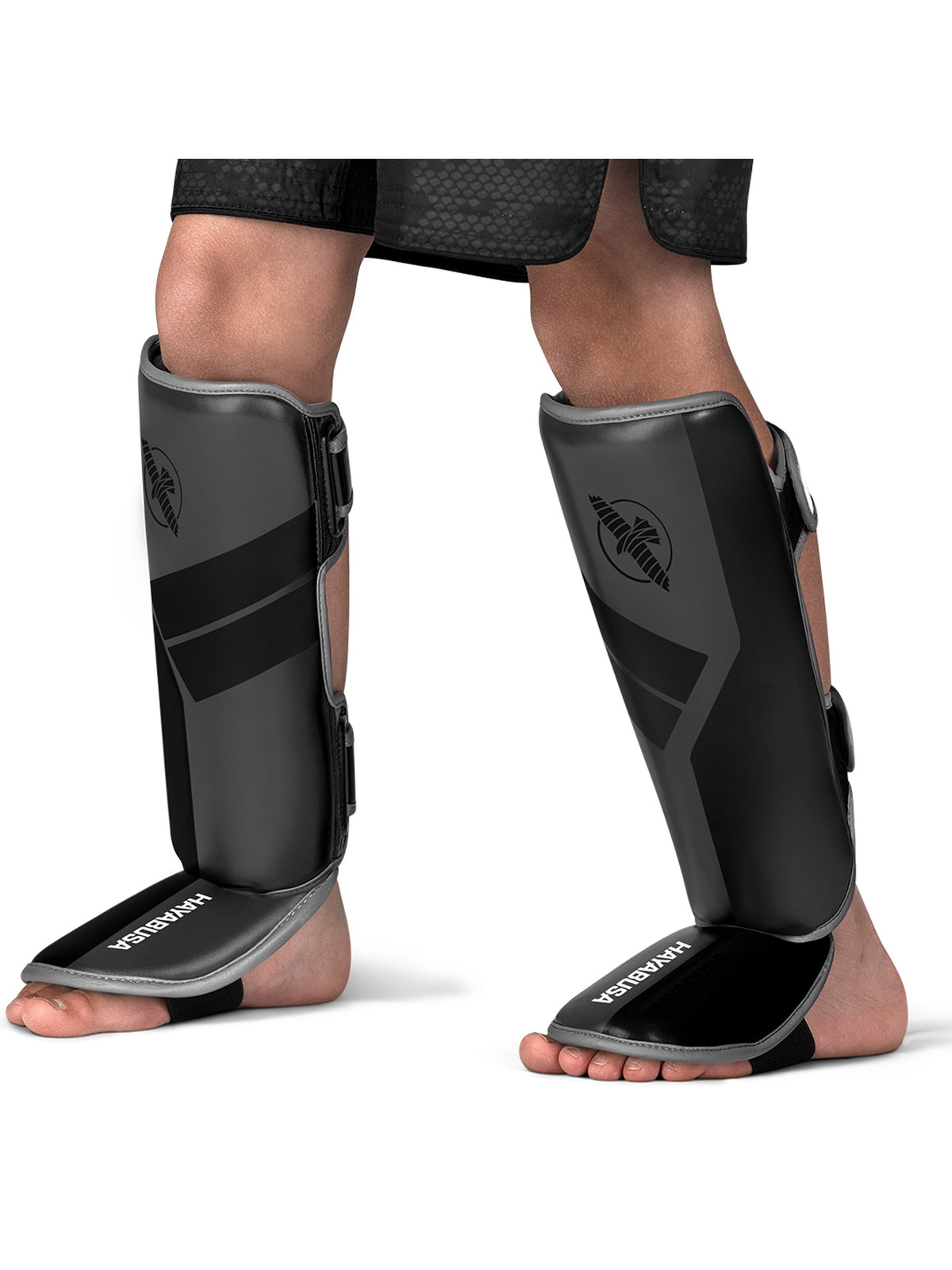 Hayabusa S4 Youth Shin Guards, charcoal, image 2