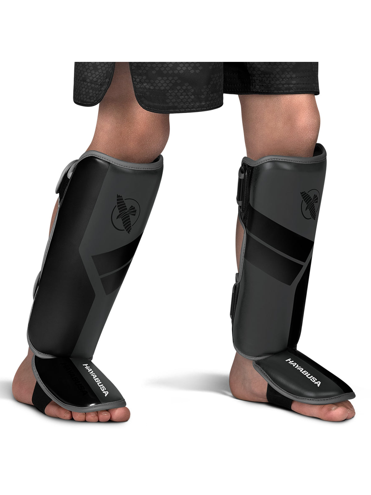 Hayabusa S4 Youth Shin Guards, charcoal, image 3