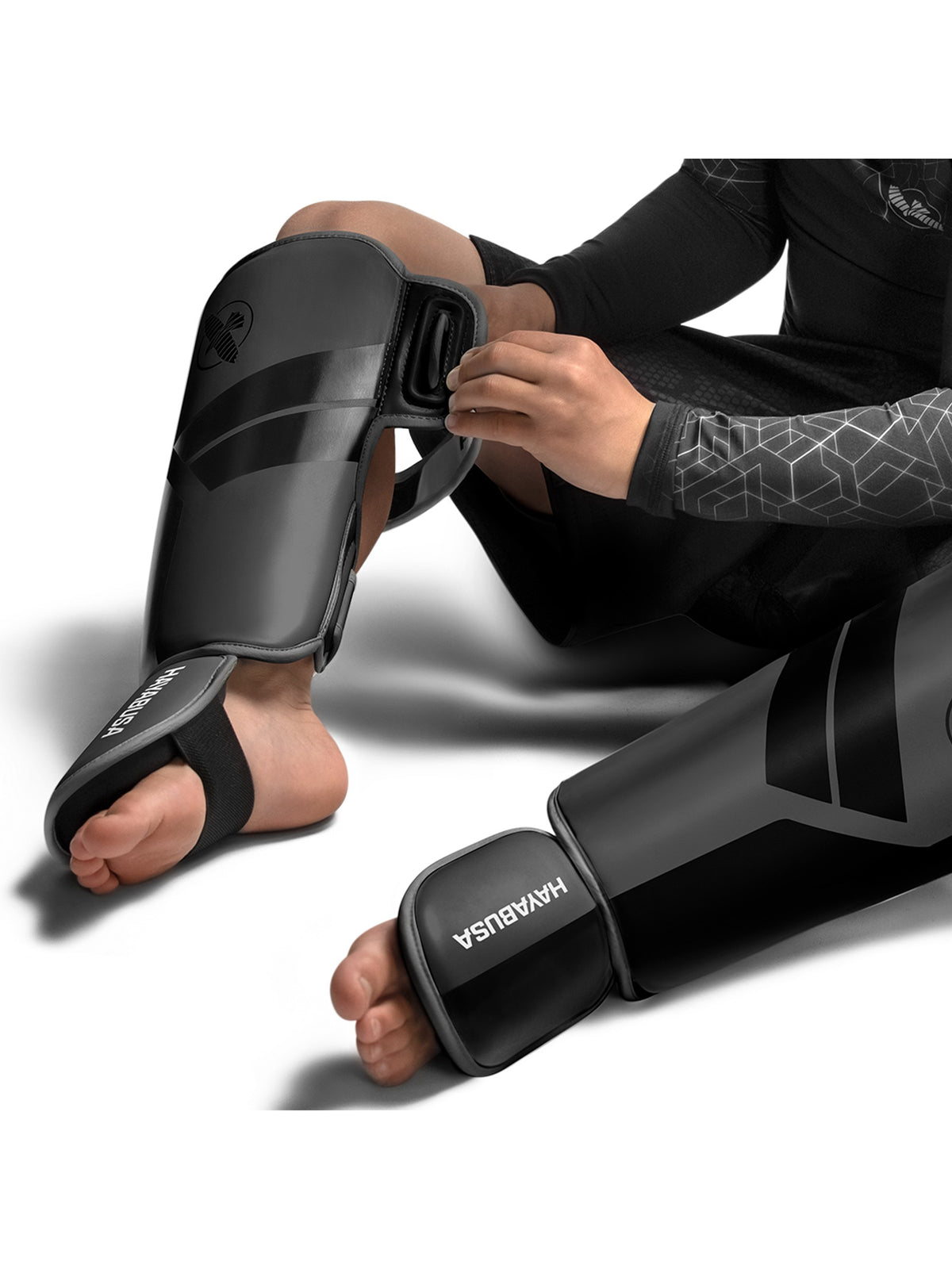 Hayabusa S4 Youth Shin Guards, charcoal, image 5