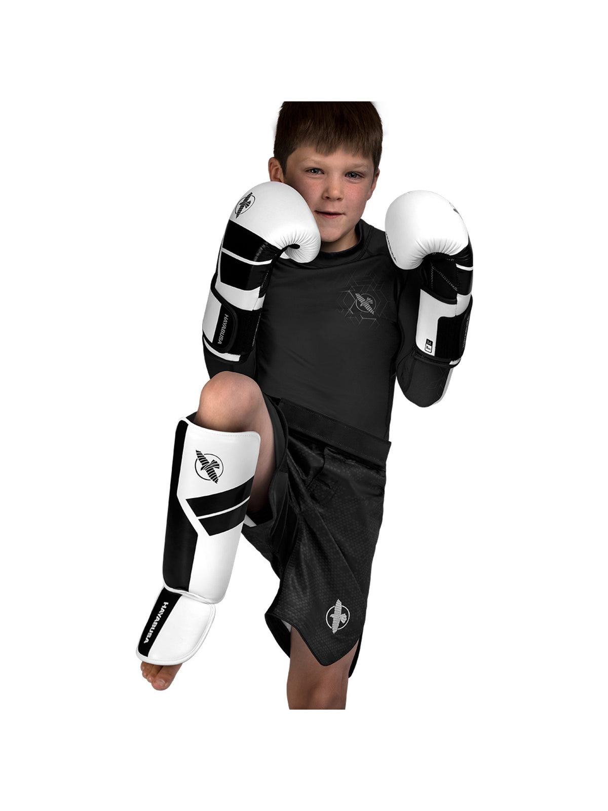 Hayabusa S4 Youth Shin Guards, white, image 7