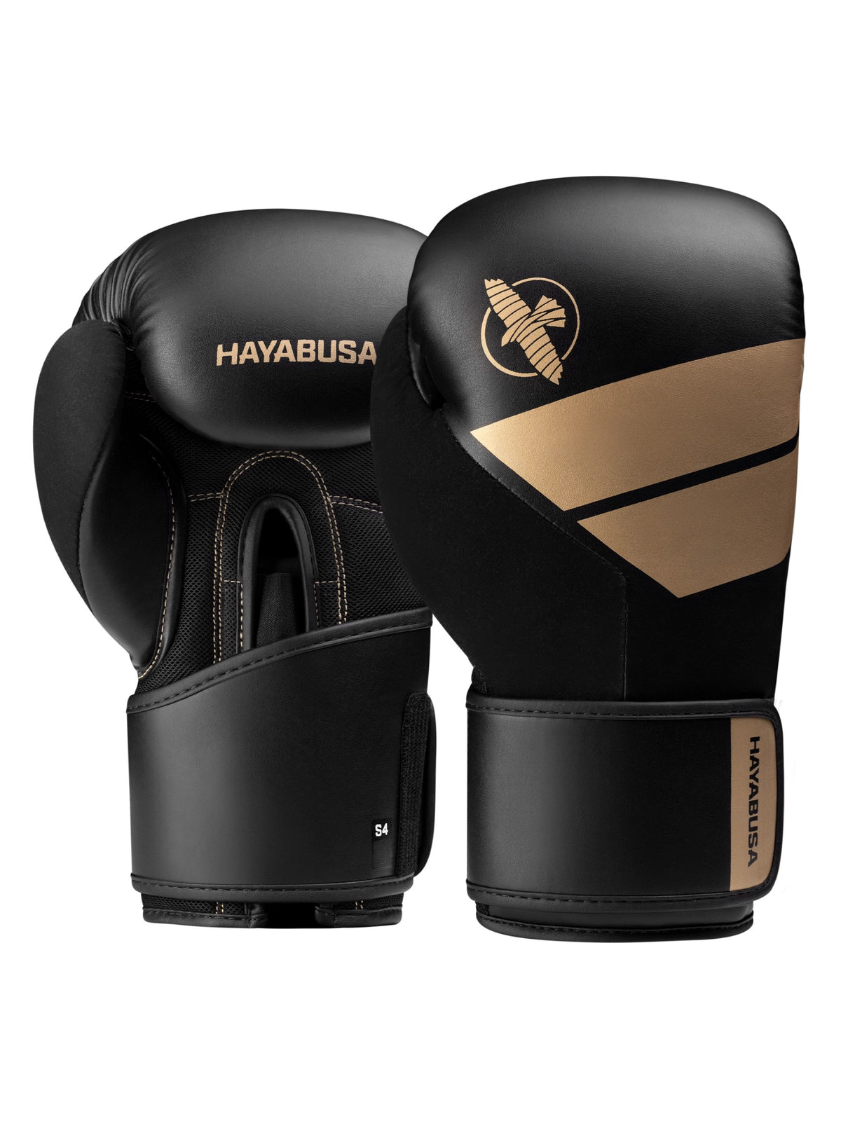 Hayabusa S4 Boxing Gloves, black/gold, main image