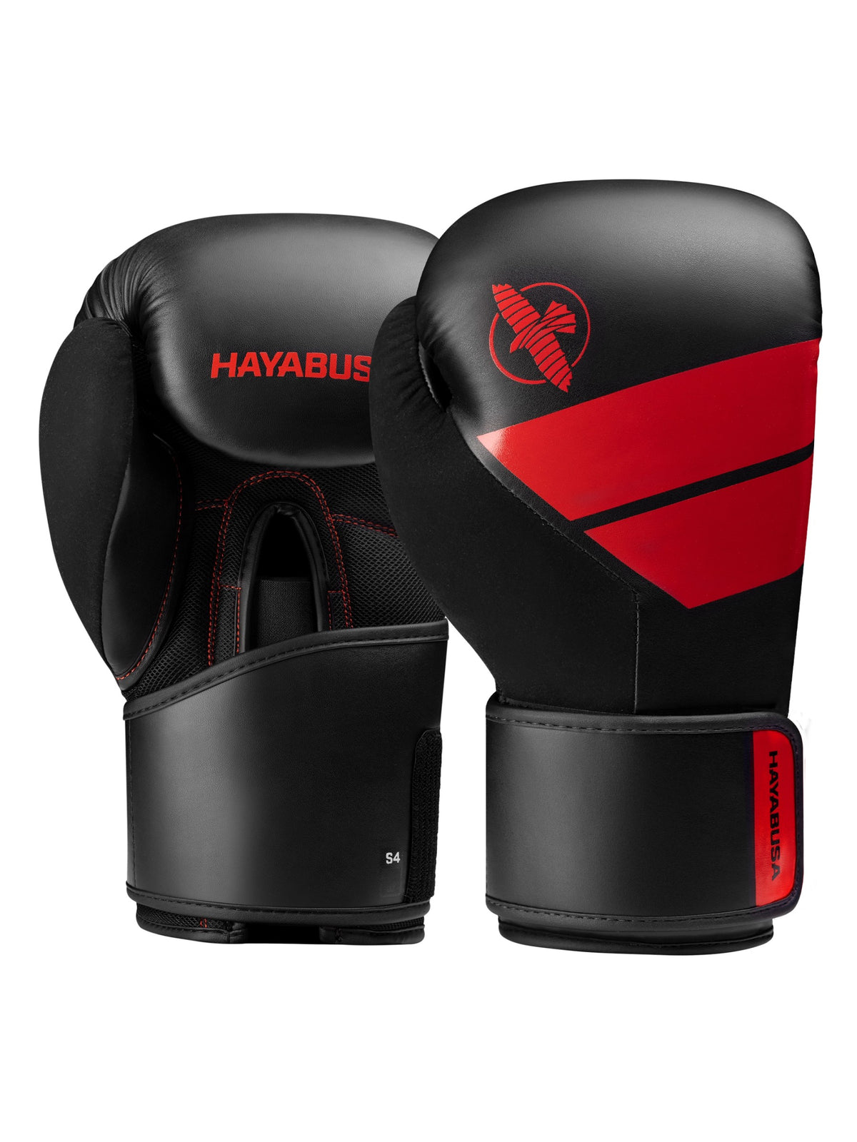 Hayabusa S4 Boxing Gloves, black/red, main image