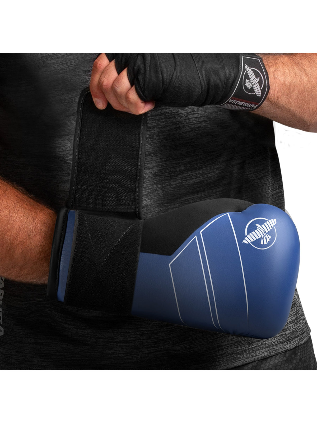 Hayabusa S4 Leather Boxing Gloves, blue, image 5