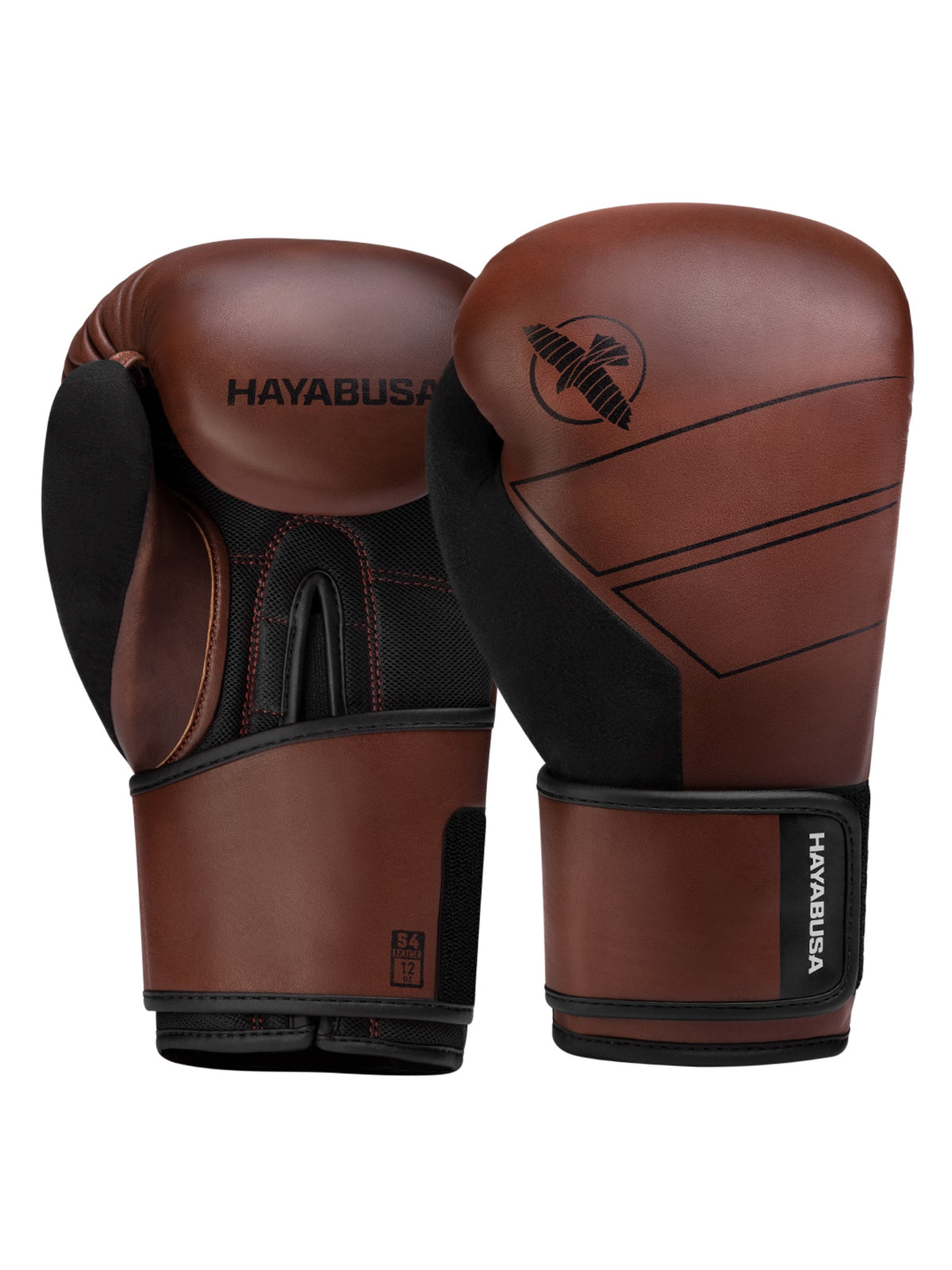 Hayabusa S4 Leather Boxing Gloves, brown, main image