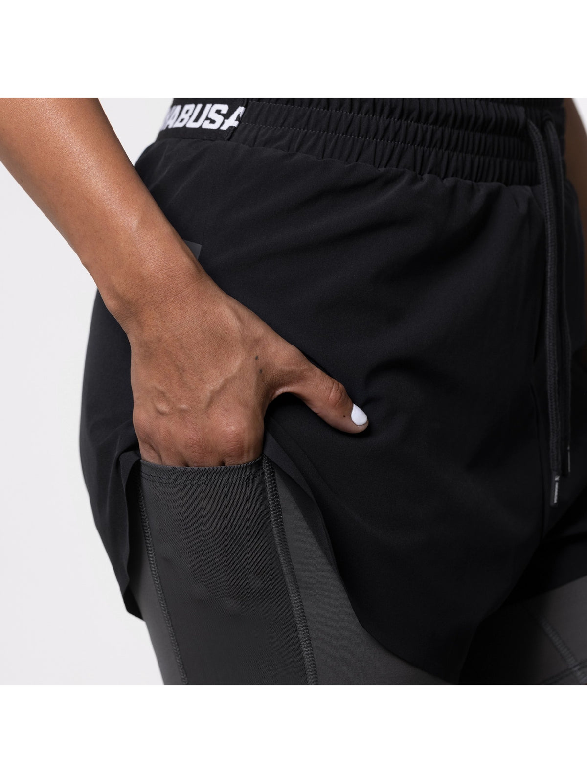 Hayabusa Women's Mid Rise Layered Shorts – Black Action