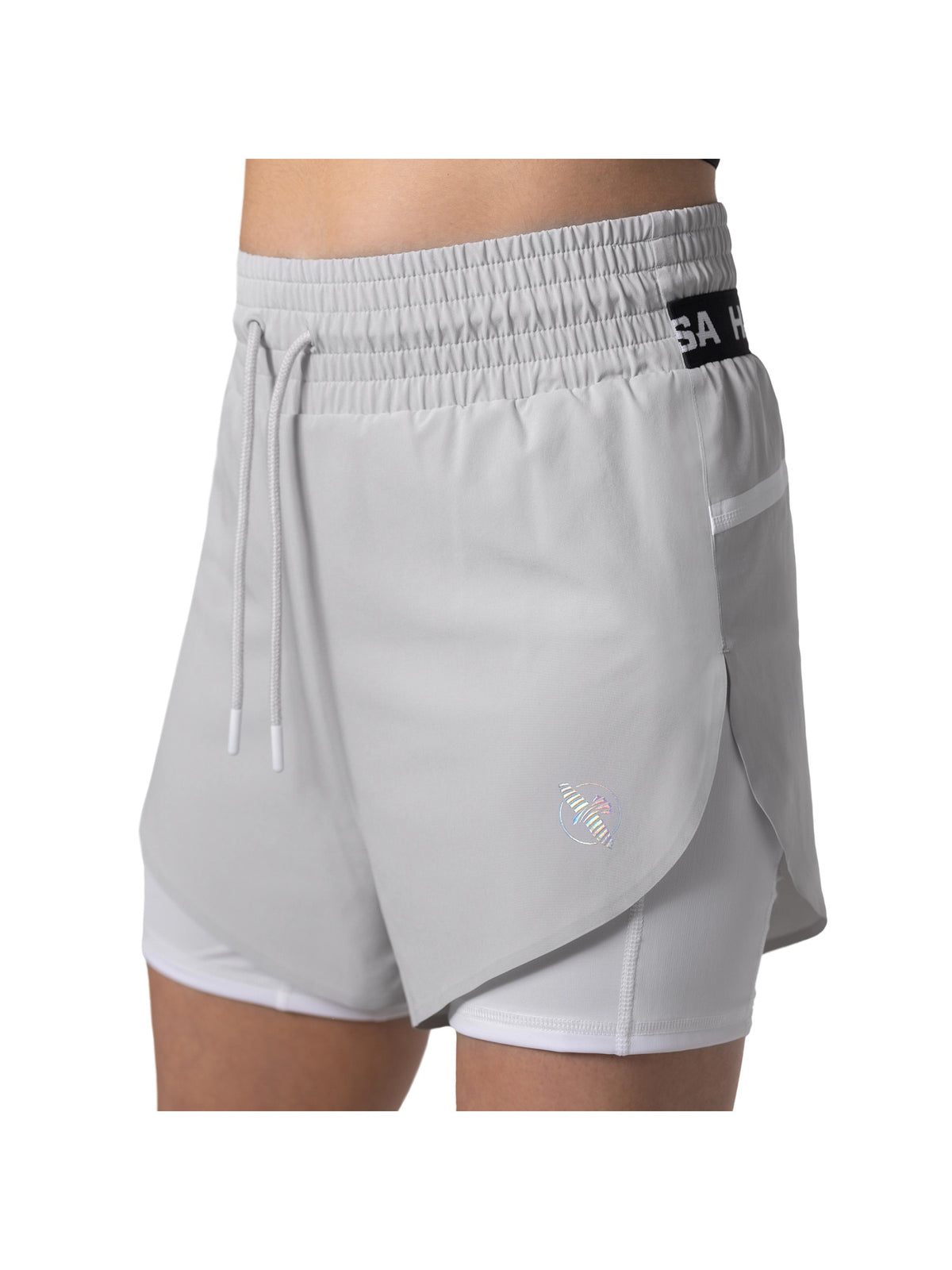 Hayabusa Women's Mid Rise Layered Shorts, grey, main image