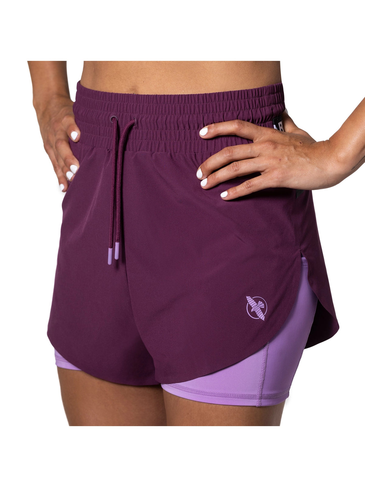 Hayabusa Women's Mid Rise Layered Shorts, wine, main image