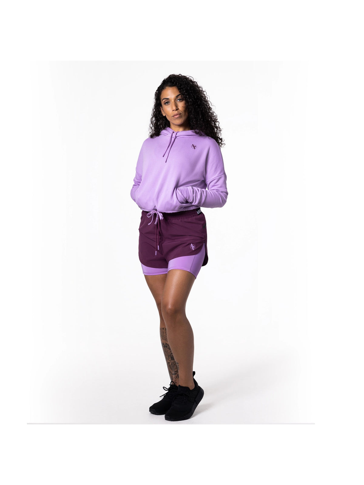 Hayabusa Women's Mid Rise Layered Shorts, wine, image 6