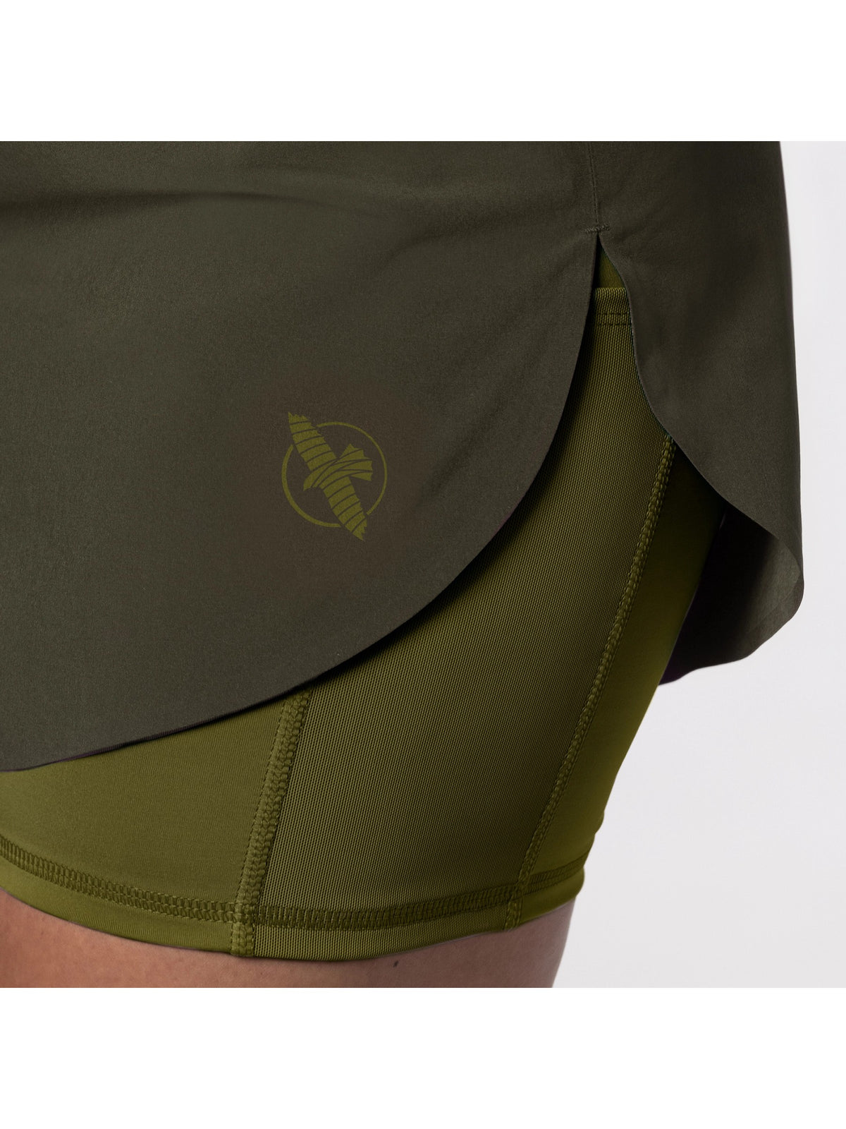 Hayabusa Women's Mid Rise Layered Shorts, olive, image 3