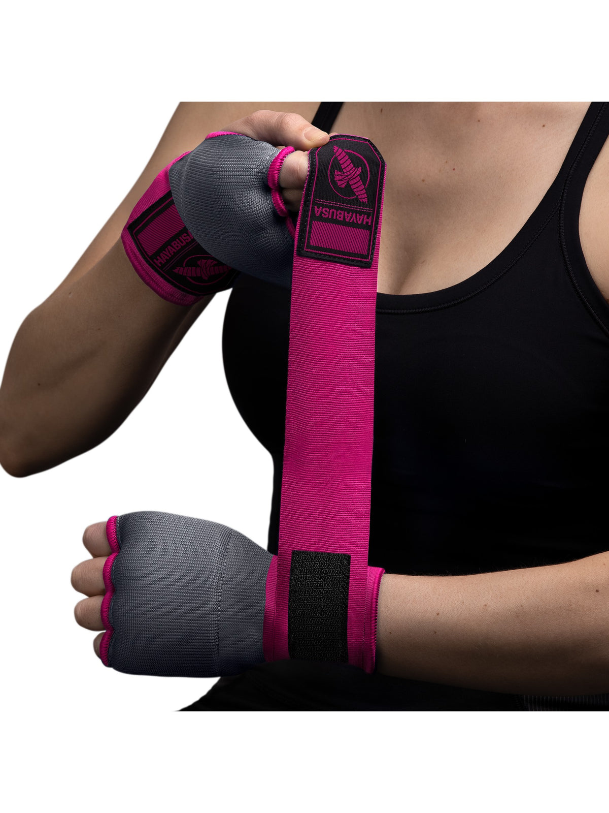 Hayabusa Quick Gel Hand Wraps, grey/pink, image 5