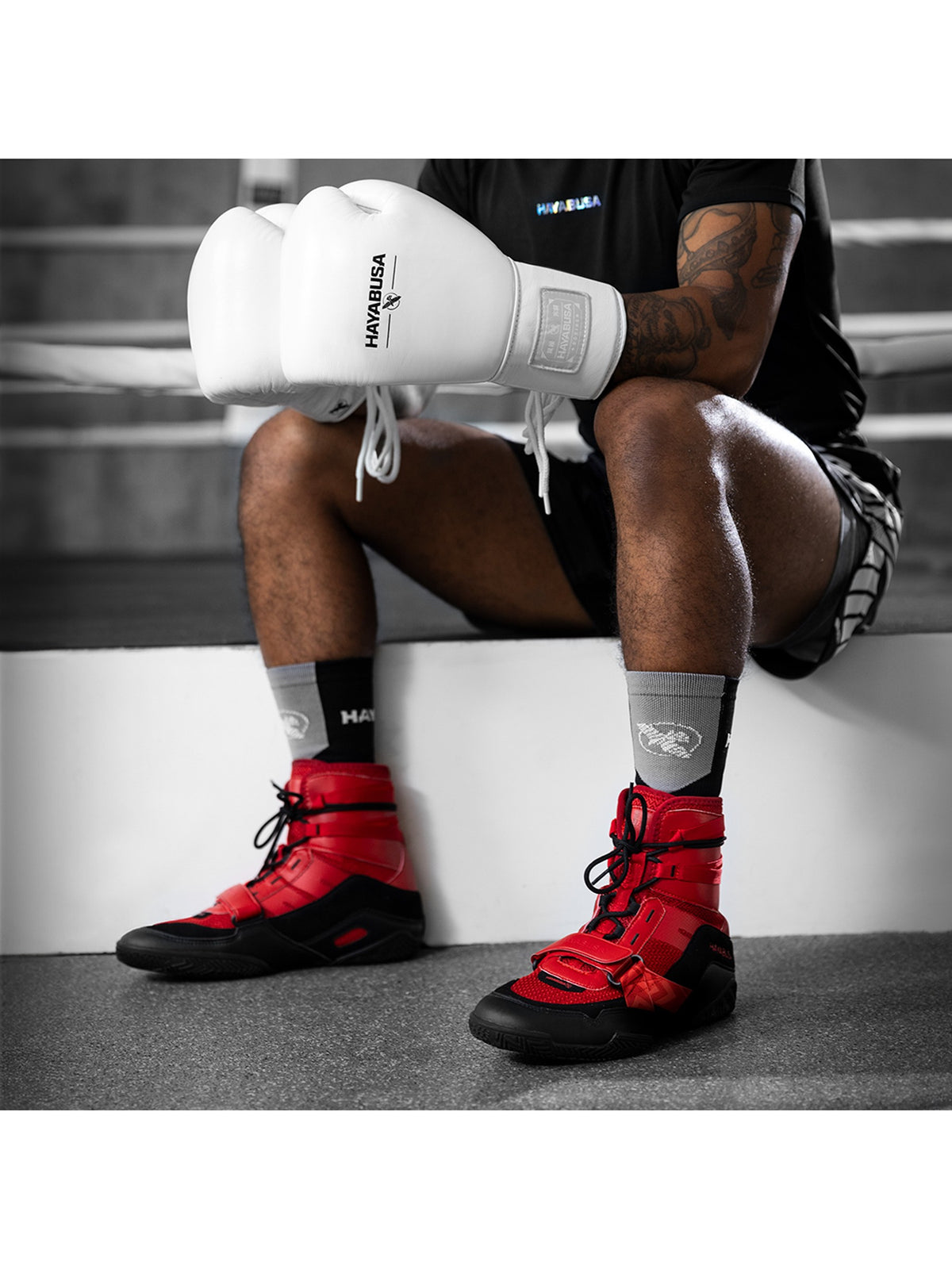 Hayabusa Strike Boxing Shoes, red, image 6