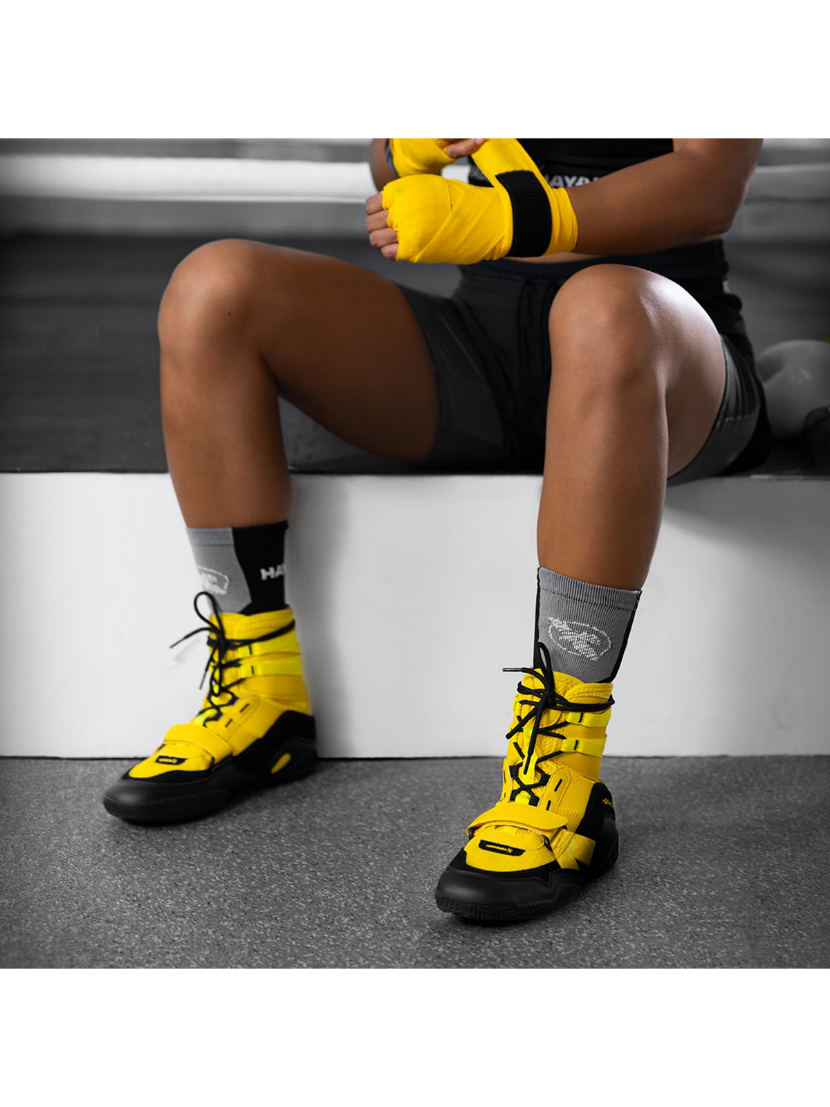 Hayabusa Strike Boxing Shoes, yellow, image 6