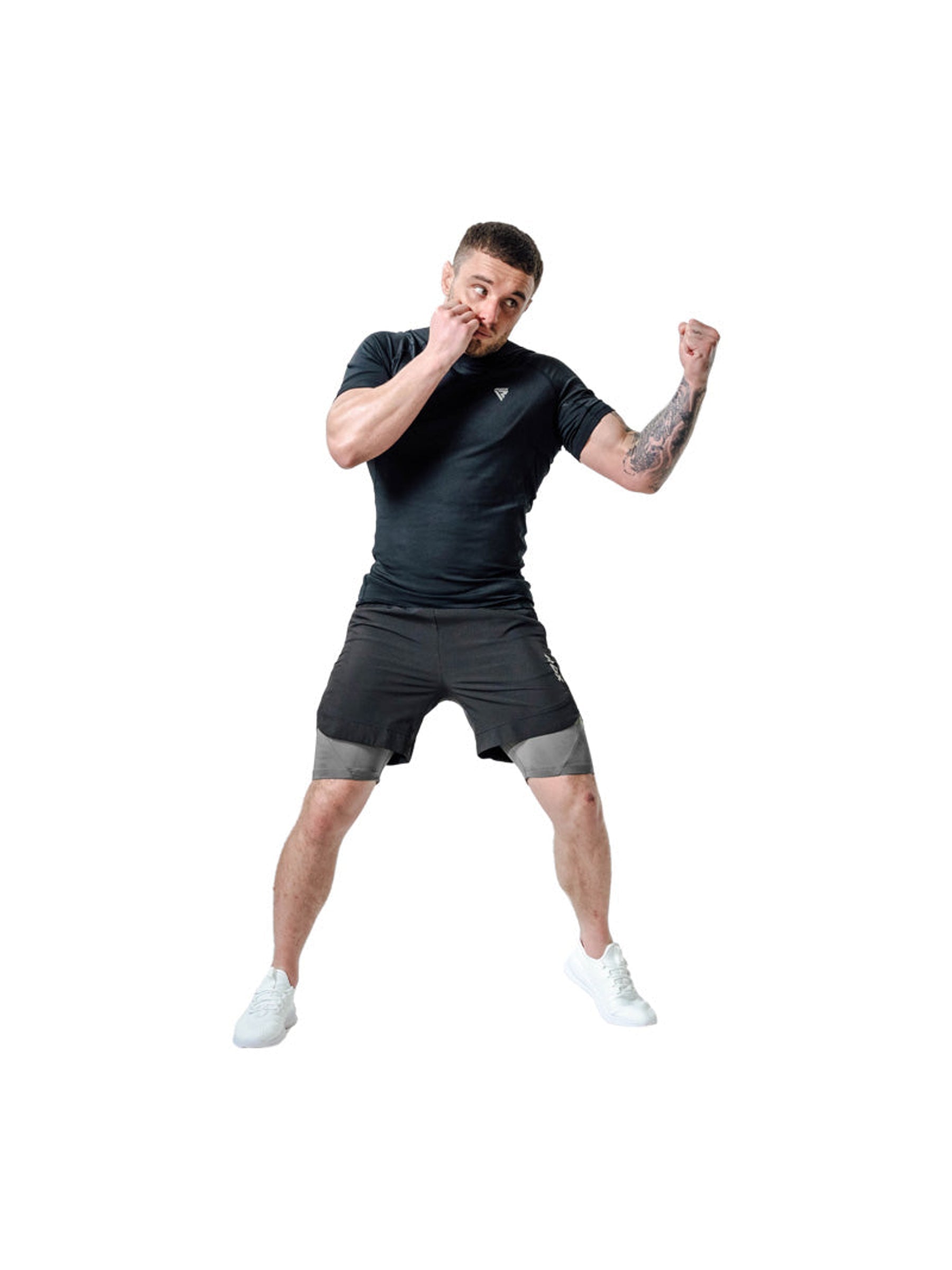 RDX T16 2-in-1 Compression MMA Shorts - Black/Grey
