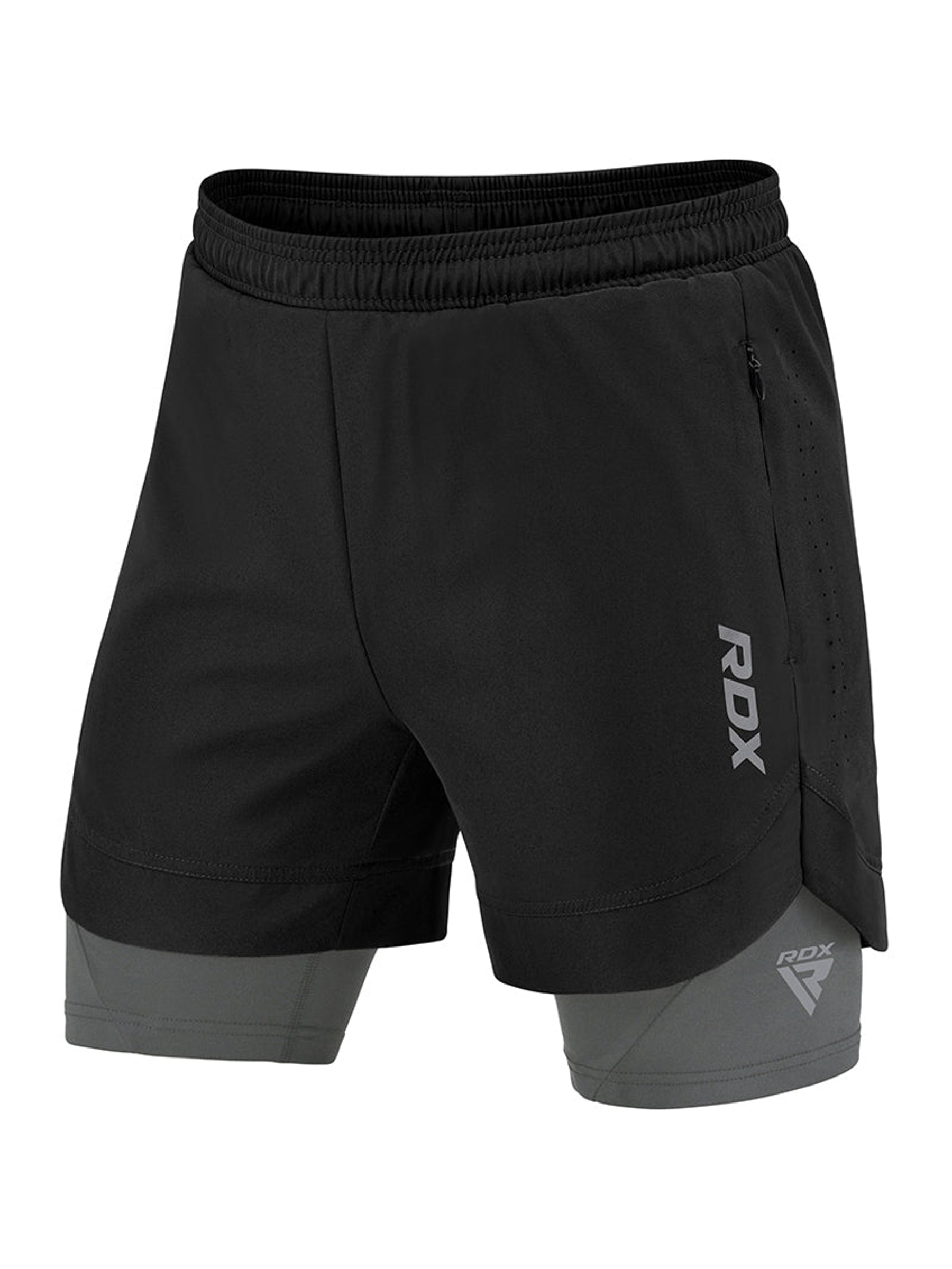 RDX T16 2-in-1 Compression MMA Shorts - Black/Grey