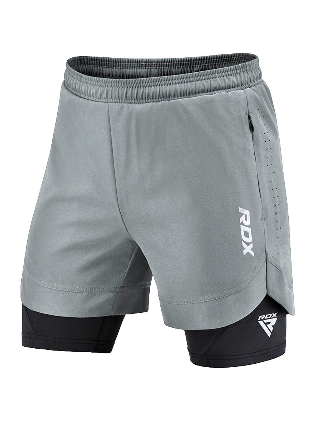 RDX T16 2-in-1 Compression MMA Shorts - Grey/Black