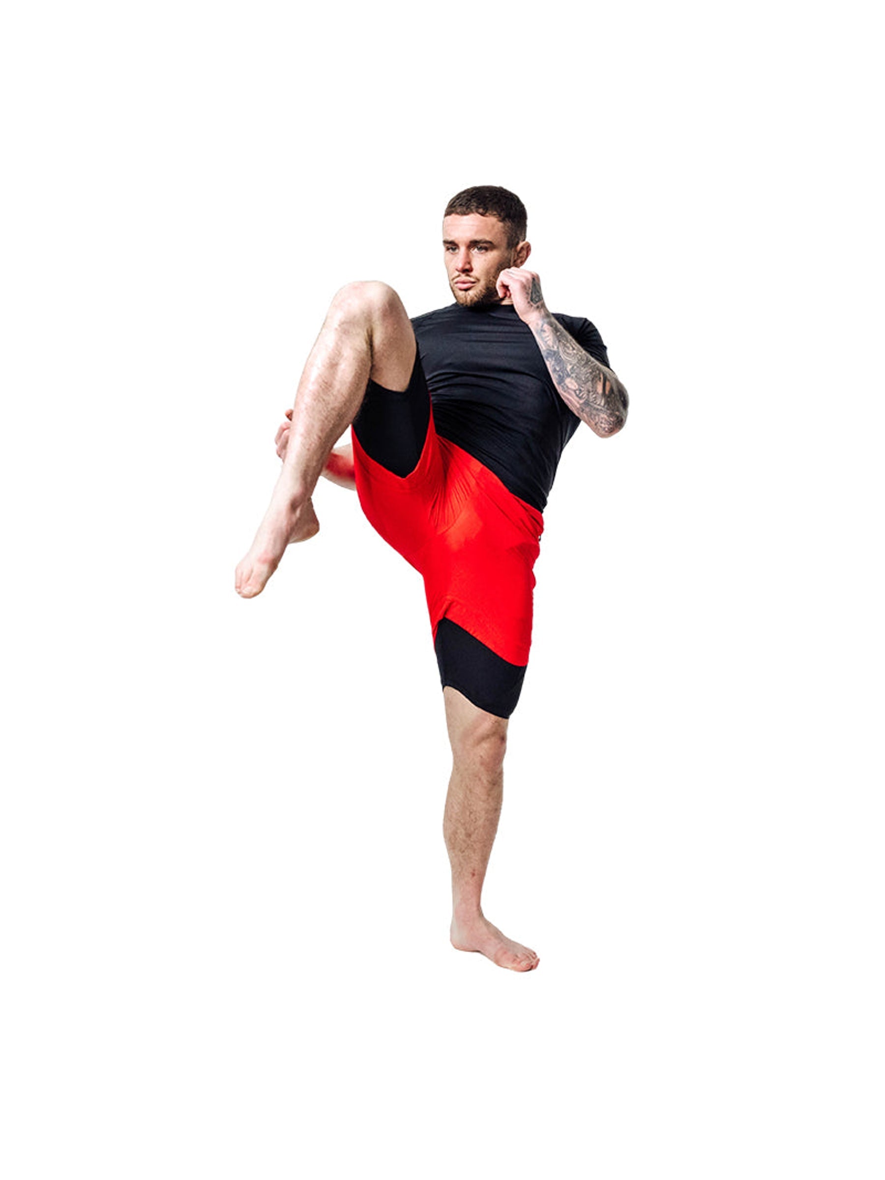 RDX T16 2-in-1 Compression MMA Shorts - Red/Black