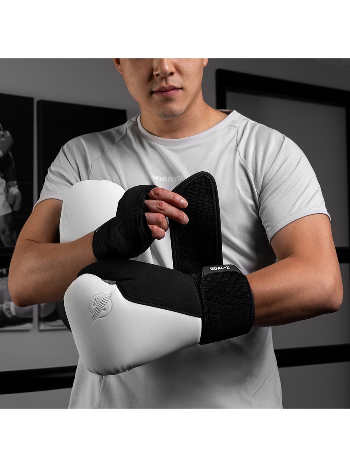 Hayabusa T360 Boxing Gloves, white/black, image 3