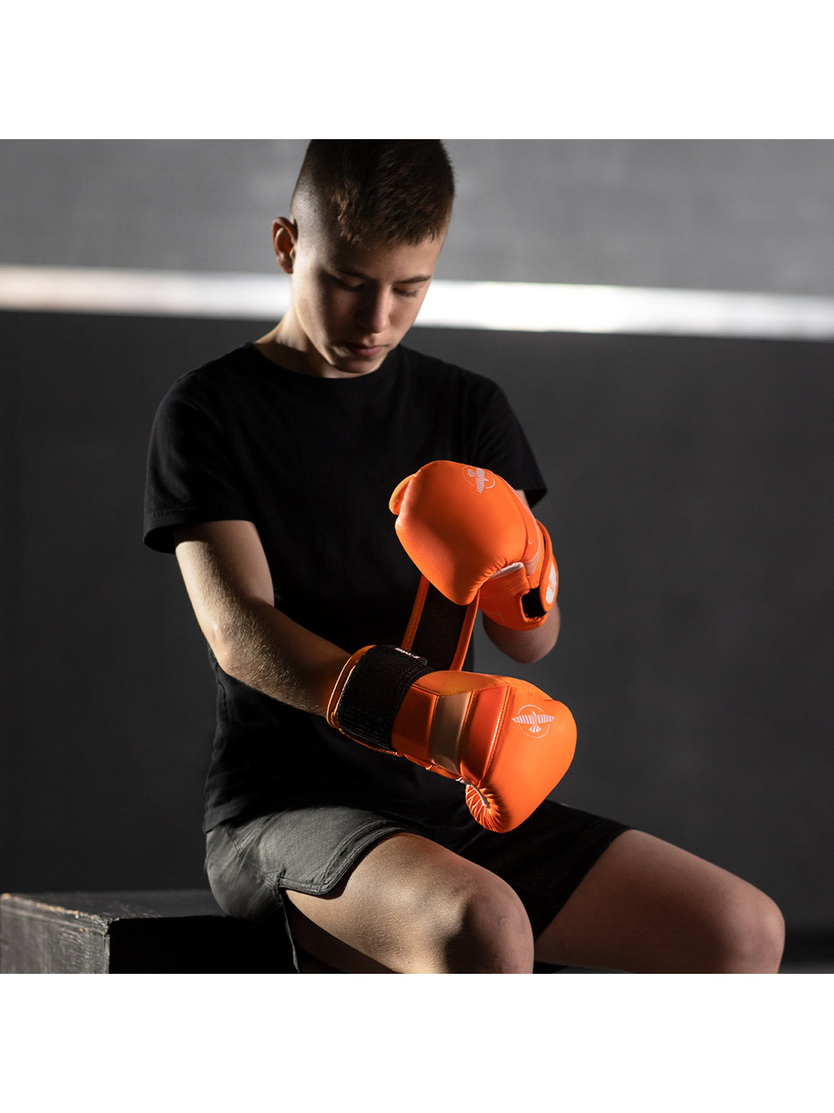 Hayabusa T3 Kids Boxing Gloves, neon orange, image 5