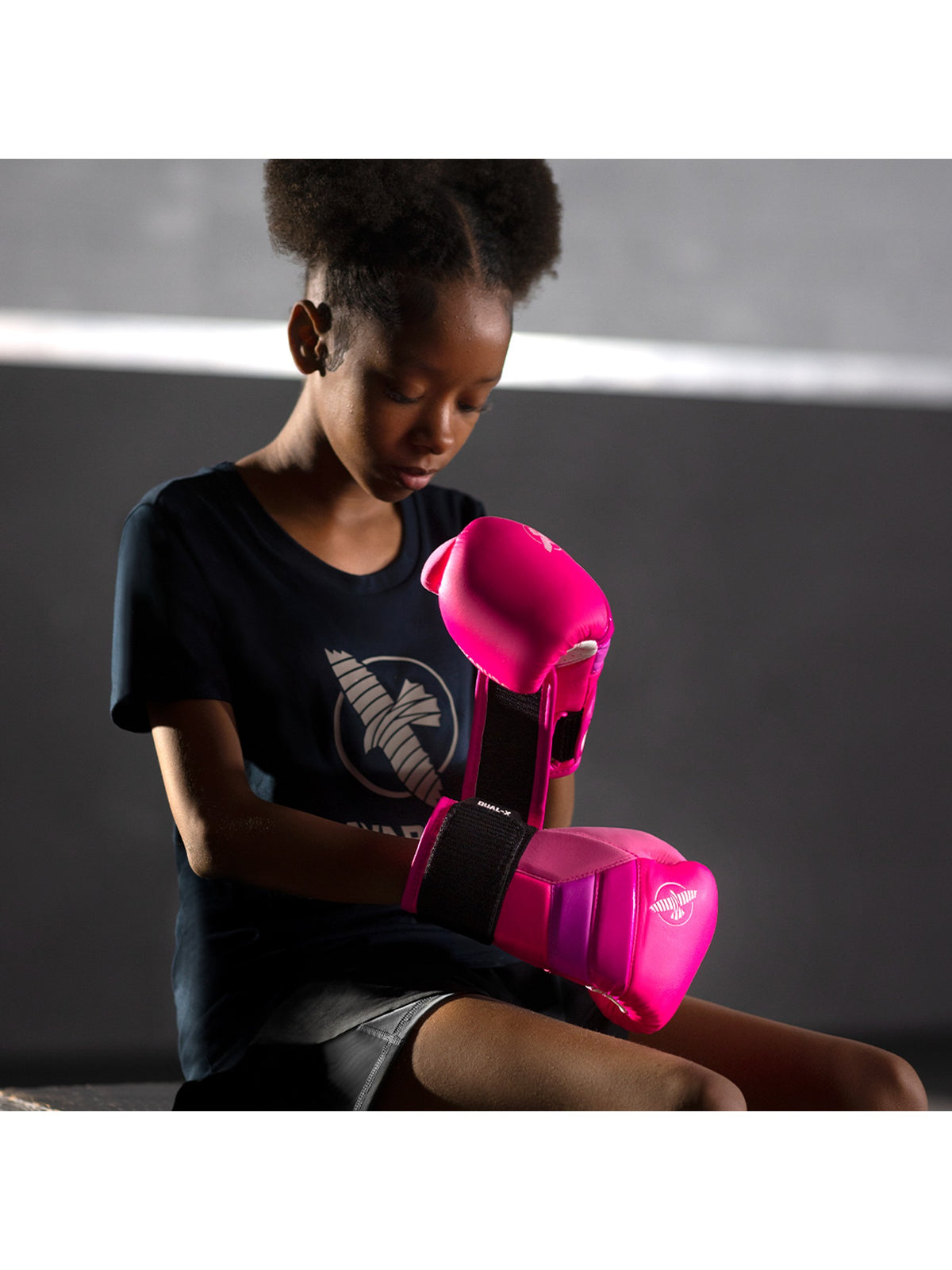 Hayabusa T3 Kids Boxing Gloves, neon pink, image 5