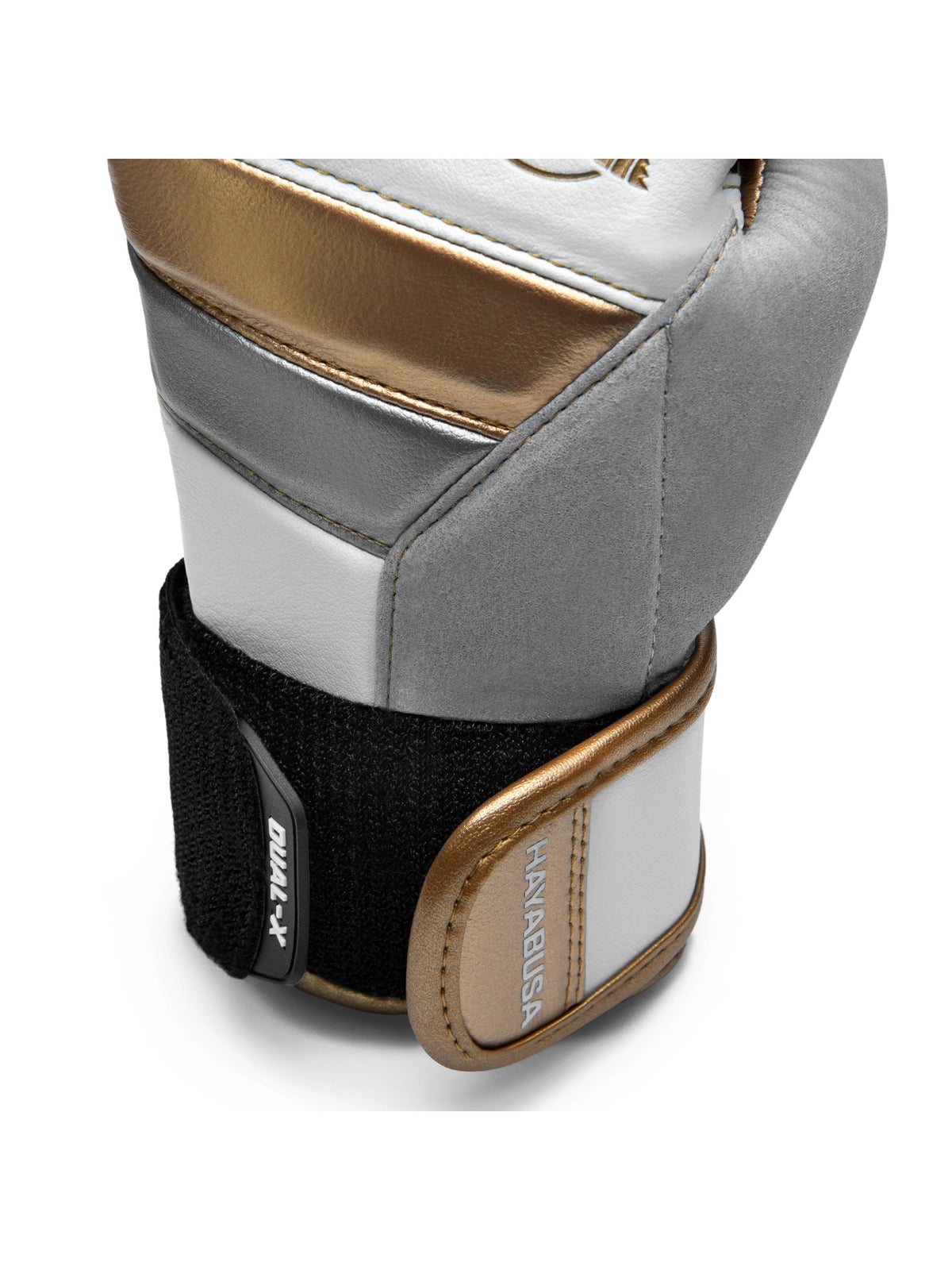 Hayabusa T3 Kids Boxing Gloves, white/gold, image 2