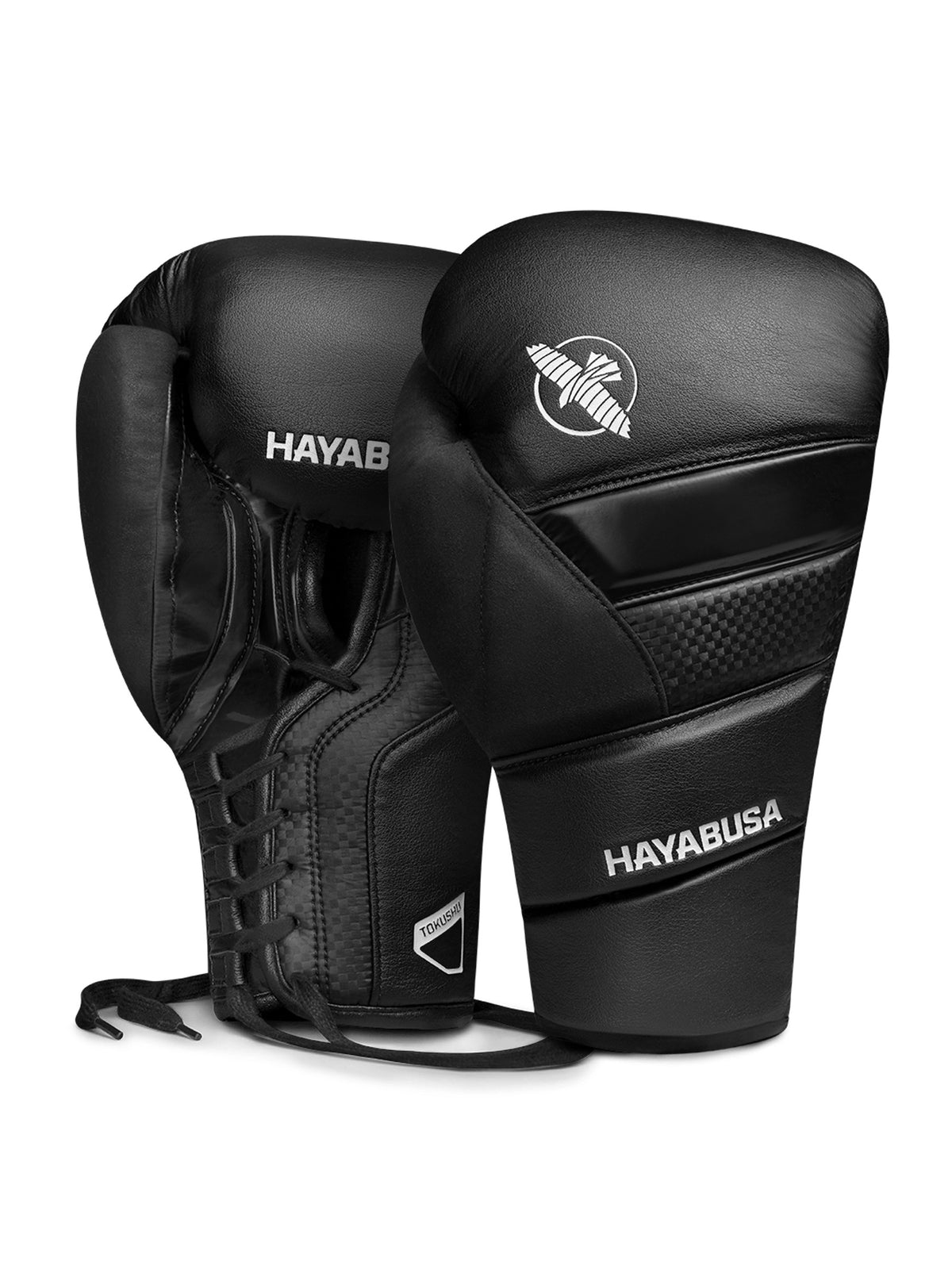 Hayabusa T3 Lace Up Boxing Gloves, black, main image