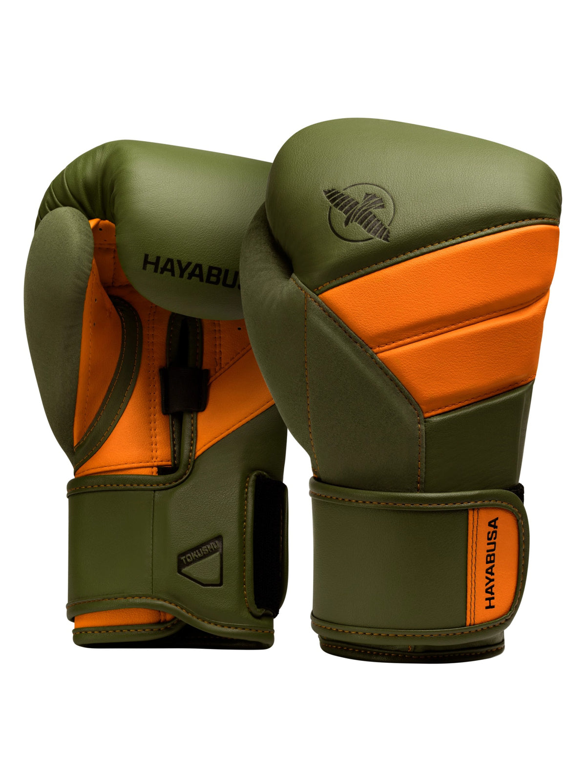 Hayabusa T3 Boxing Gloves, green/orange, main image