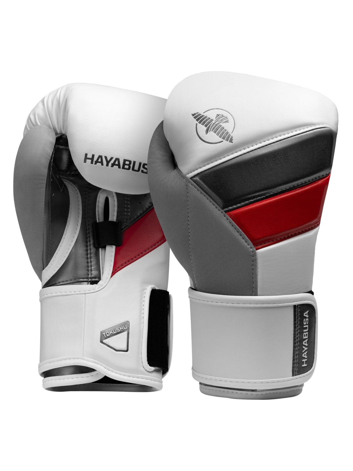 Hayabusa T3 Boxing Gloves, white/red, main image